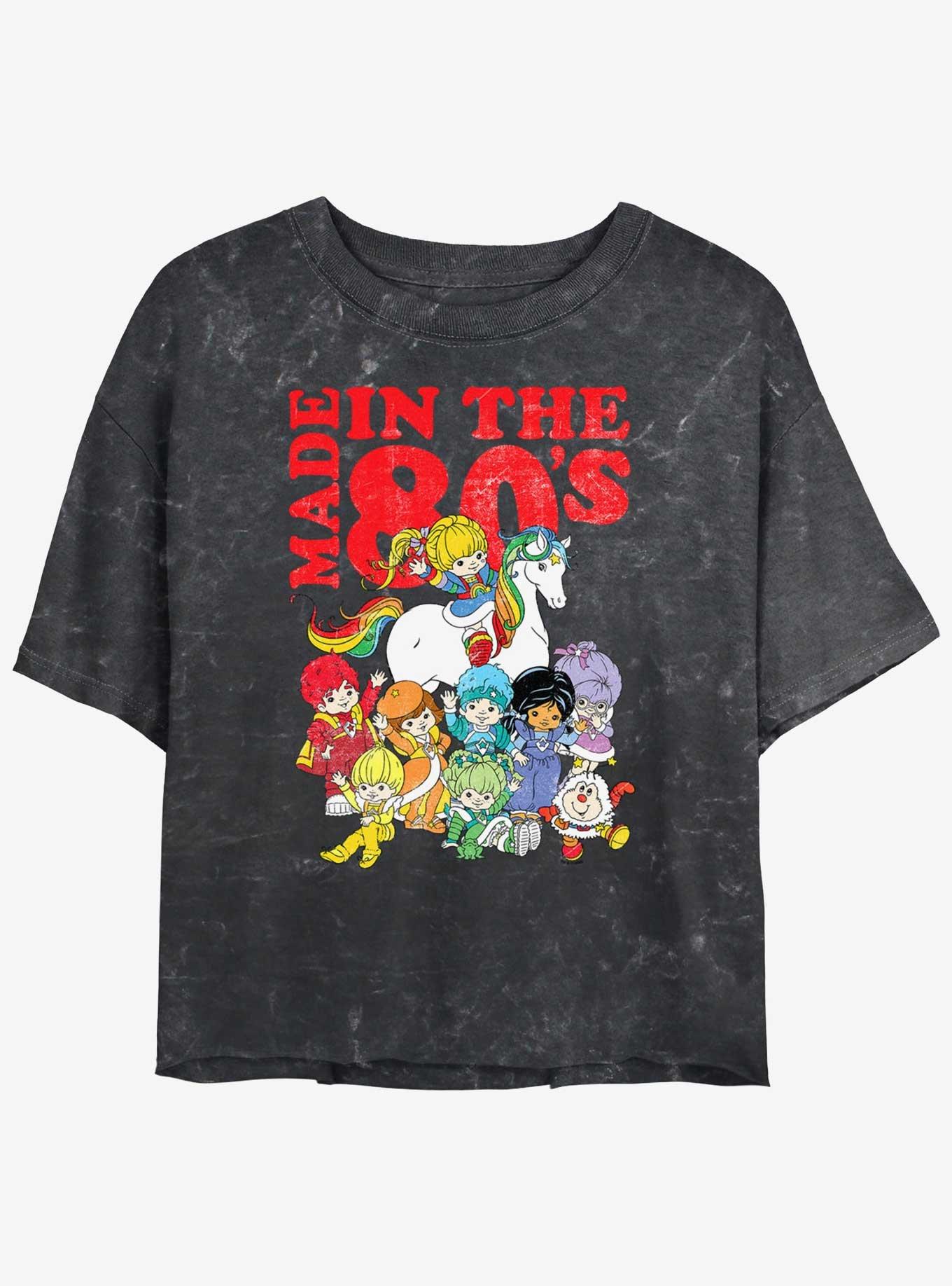 Rainbow Brite Made In The 80's Girls Mineral Wash Crop T-Shirt, , hi-res