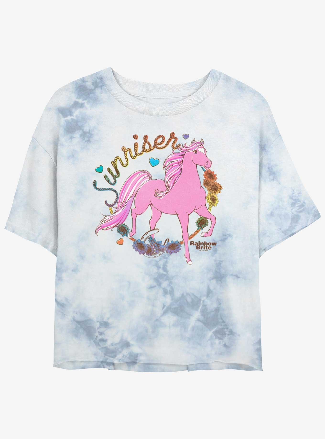 Rainbow Brite Country Pink Sunriser Girls Tie-Dye Crop T-Shirt, , hi-res