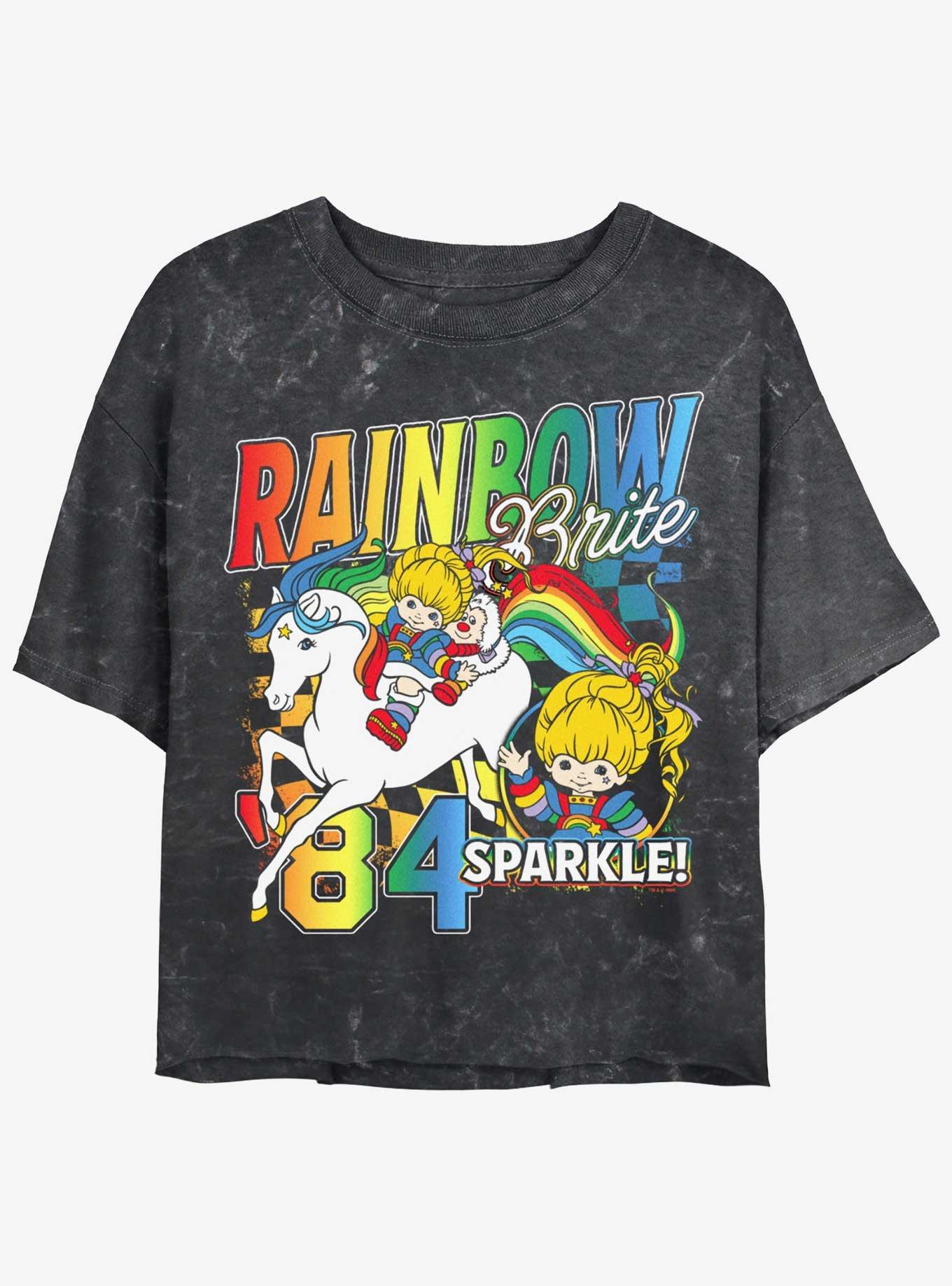 Rainbow Brite Rainbow Racer Girls Mineral Wash Crop T-Shirt, , hi-res