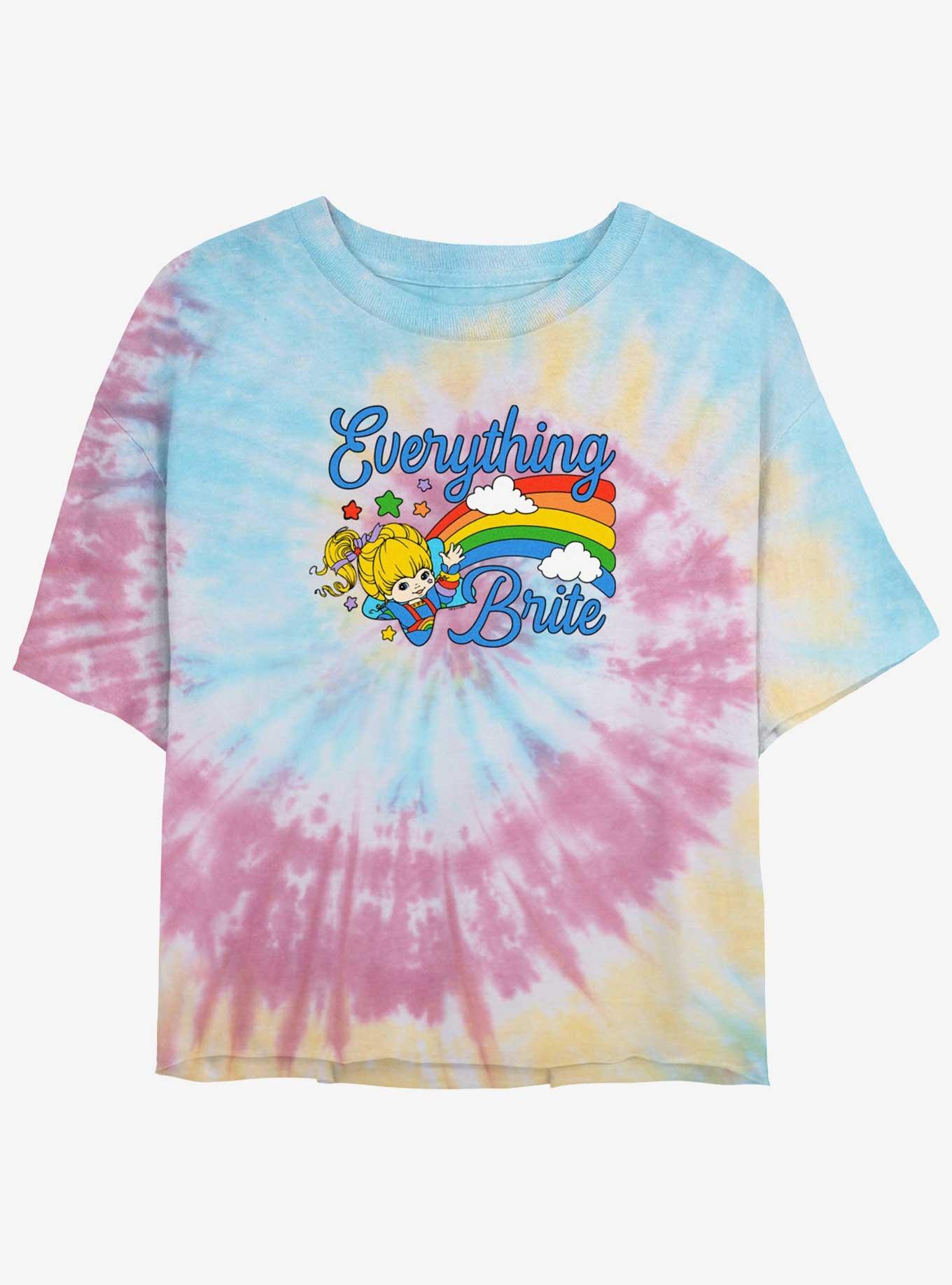 Rainbow Brite Everything Brite Girls Tie-Dye Crop T-Shirt, BLUPNKLY, hi-res