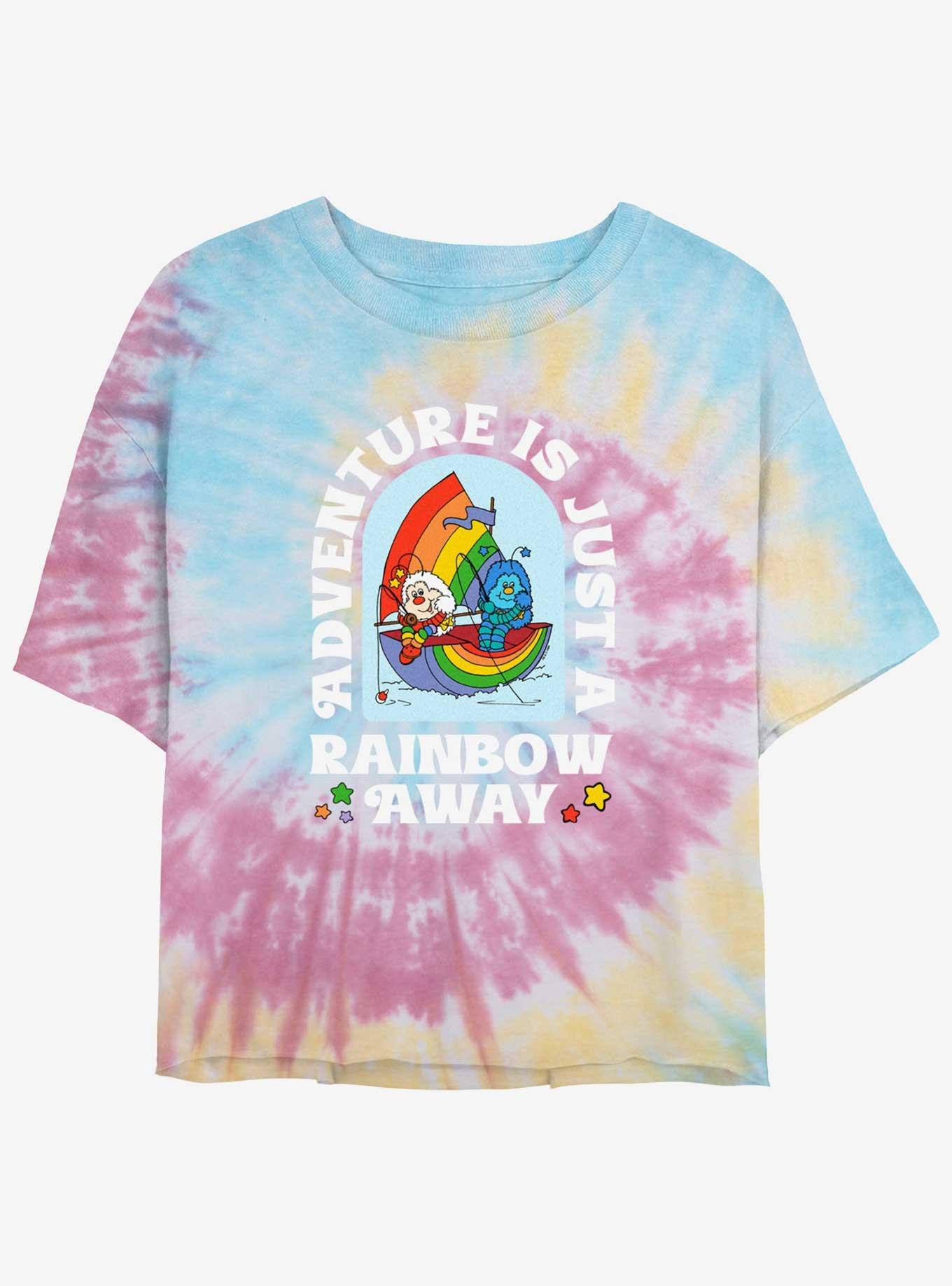 Rainbow Brite Rainbow Away Girls Tie-Dye Crop T-Shirt, BLUPNKLY, hi-res