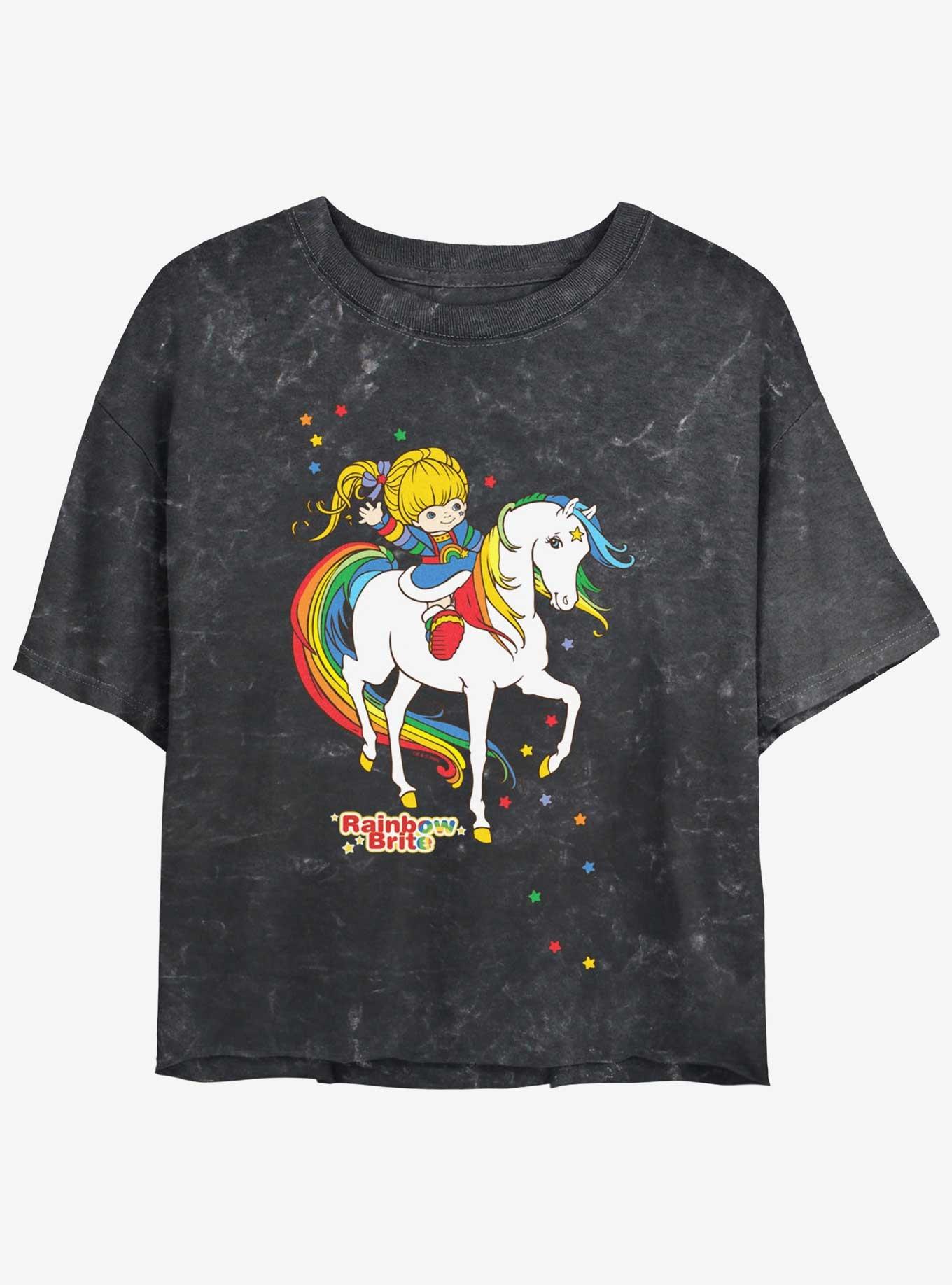 Rainbow Brite & Starlite Girls Mineral Wash Crop T-Shirt, , hi-res