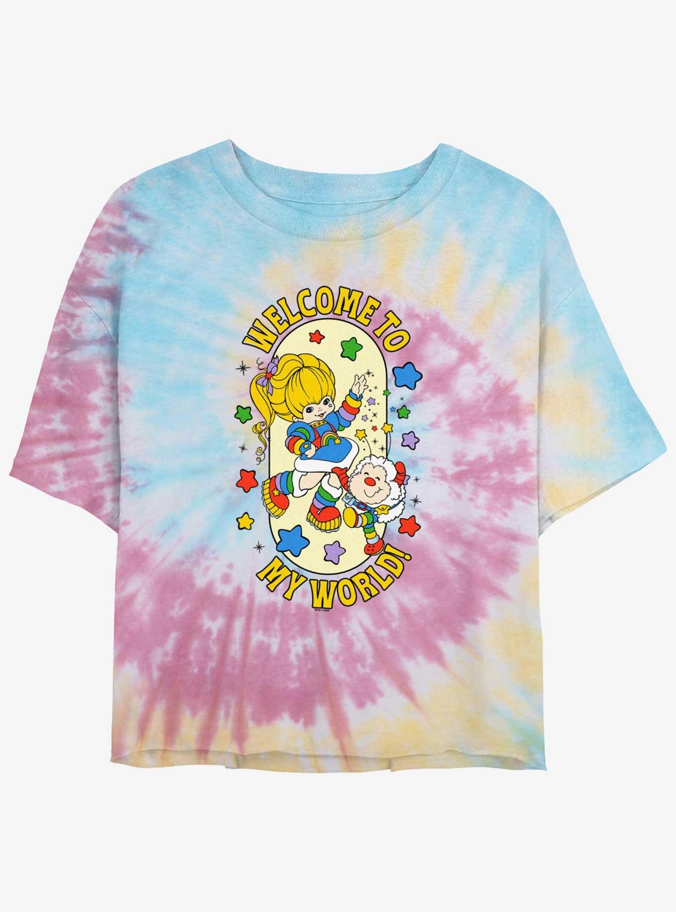 Rainbow Brite Welcome To My World Girls Tie-Dye Crop T-Shirt, , hi-res
