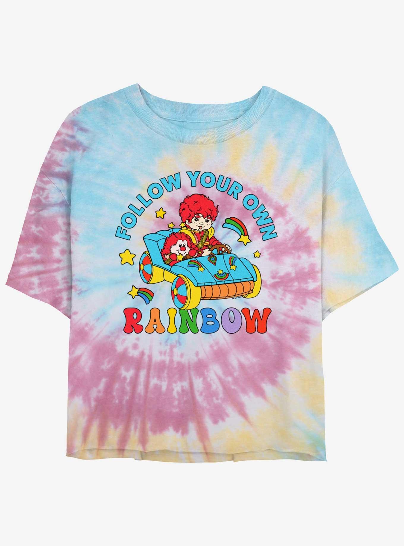 Rainbow Brite Follow Your Own Rainbow Girls Tie-Dye Crop T-Shirt, , hi-res