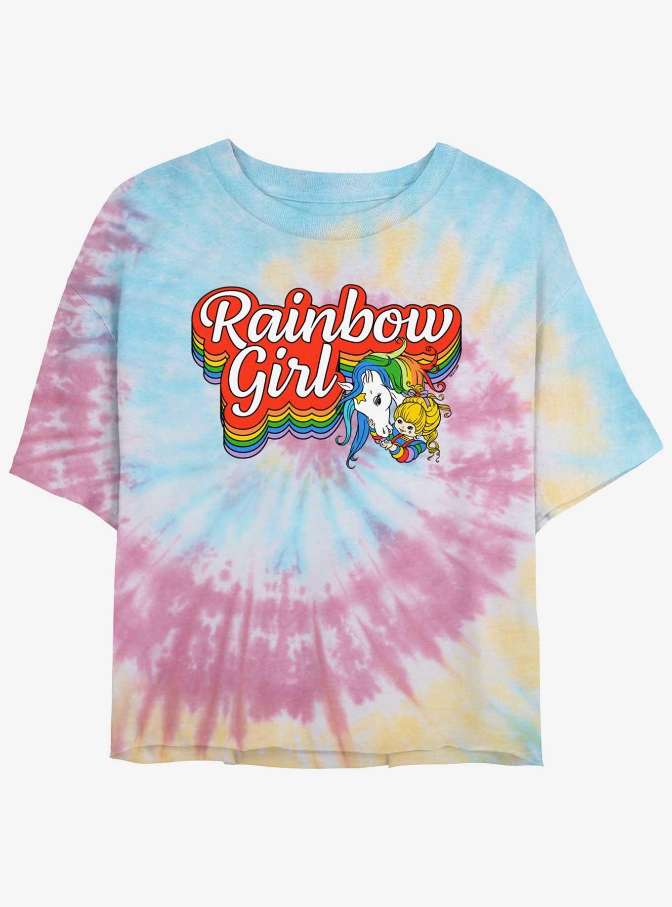 Rainbow Brite Rainbow Girl Girls Tie-Dye Crop T-Shirt, , hi-res