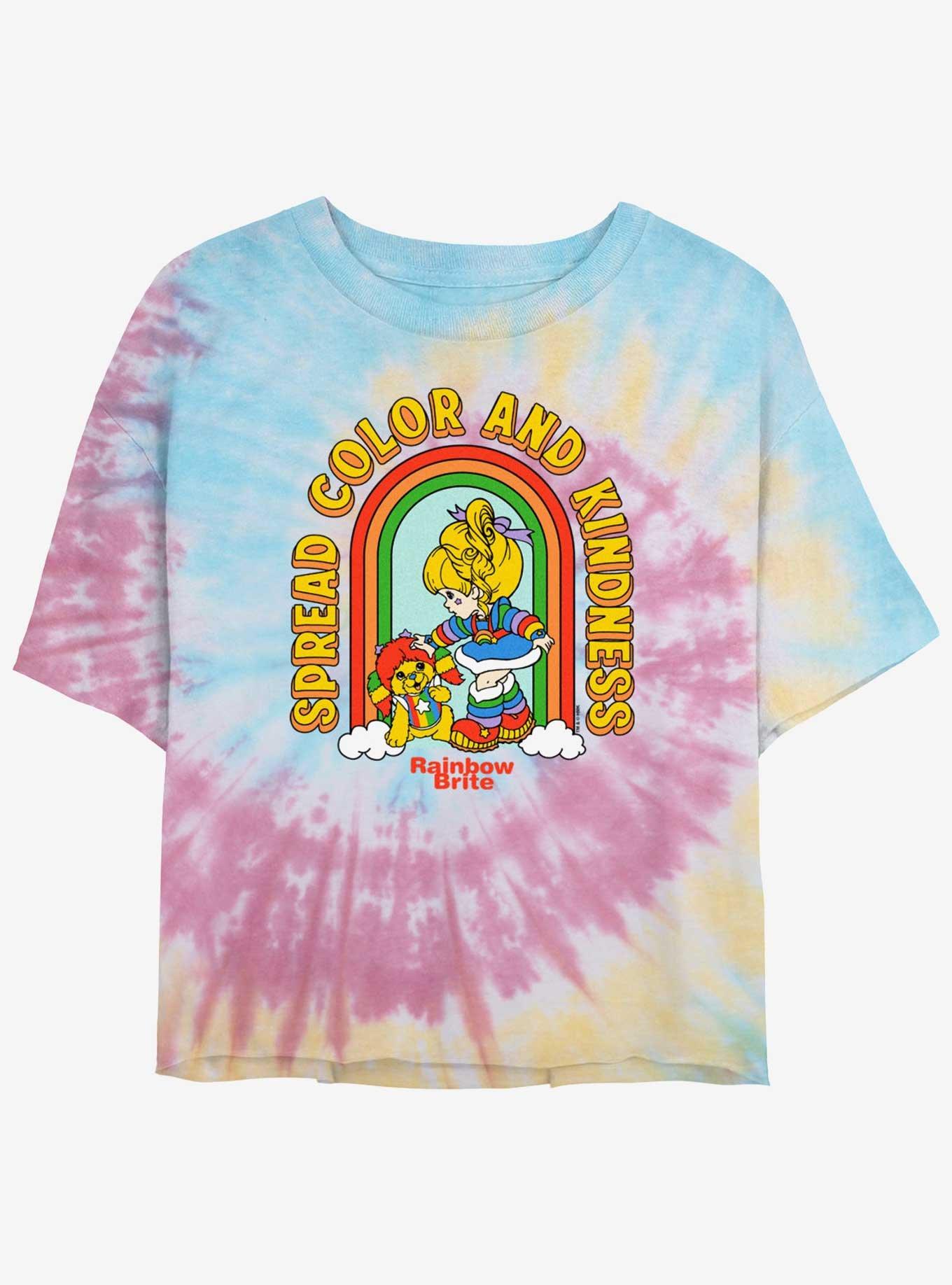 Rainbow Brite Spread Color And Kindness Girls Tie-Dye Crop T-Shirt, , hi-res