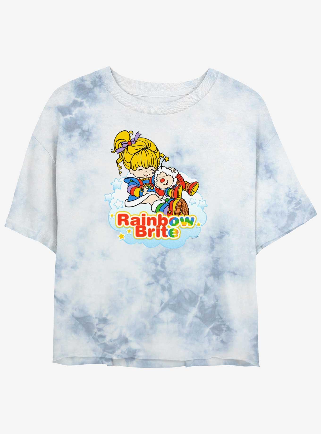 Rainbow Brite Cloud Girls Tie-Dye Crop T-Shirt