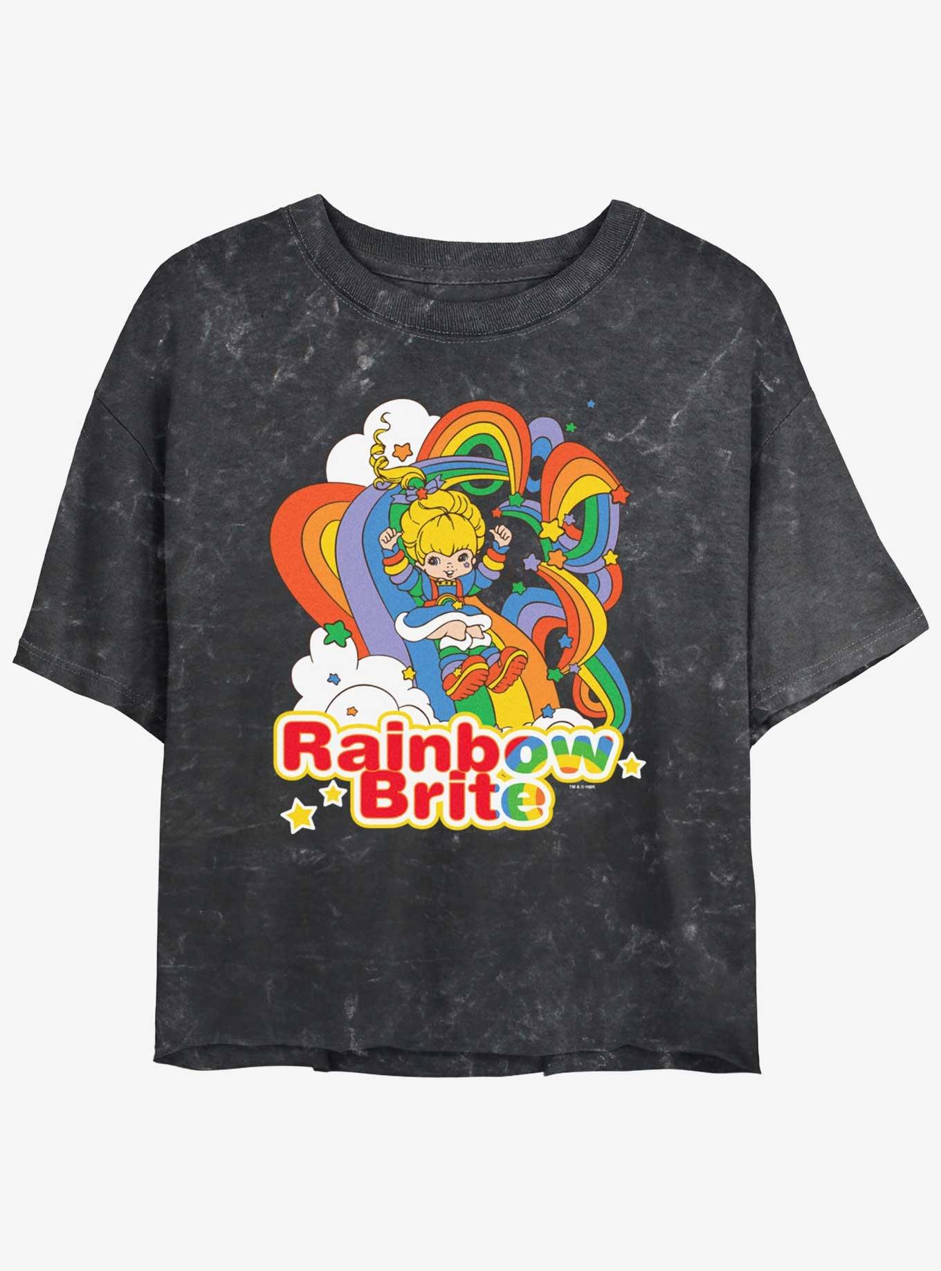Rainbow Brite Rainbow Tangle Girls Mineral Wash Crop T-Shirt, , hi-res
