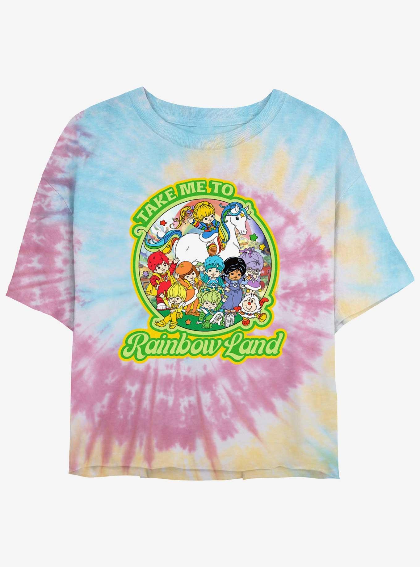 Rainbow Brite Take Me To Rainbow Land Girls Tie-Dye Crop T-Shirt, BLUPNKLY, hi-res