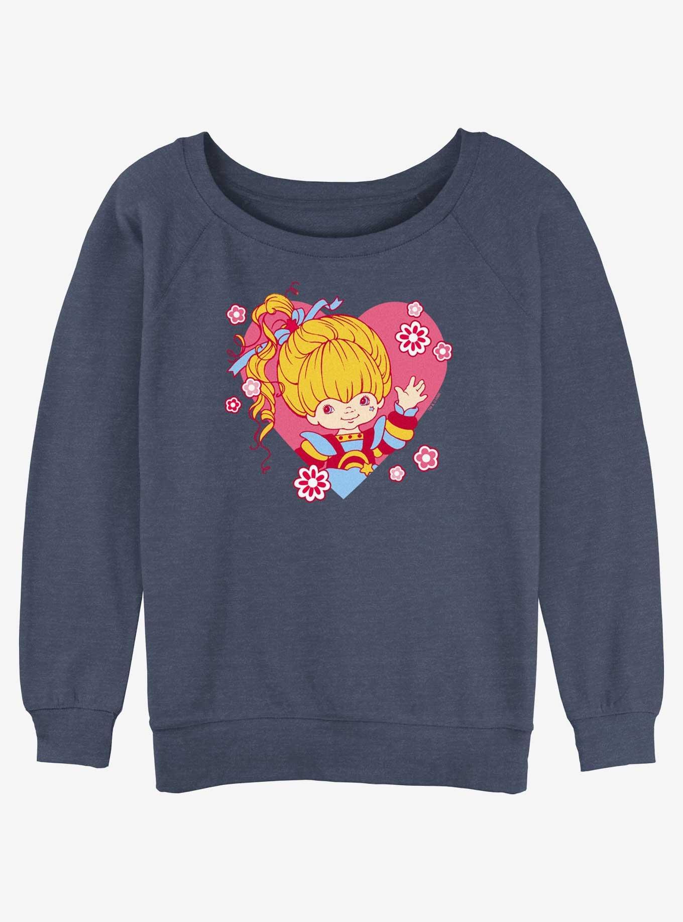 Rainbow Brite Rainbow Heart Girls Slouchy Sweatshirt