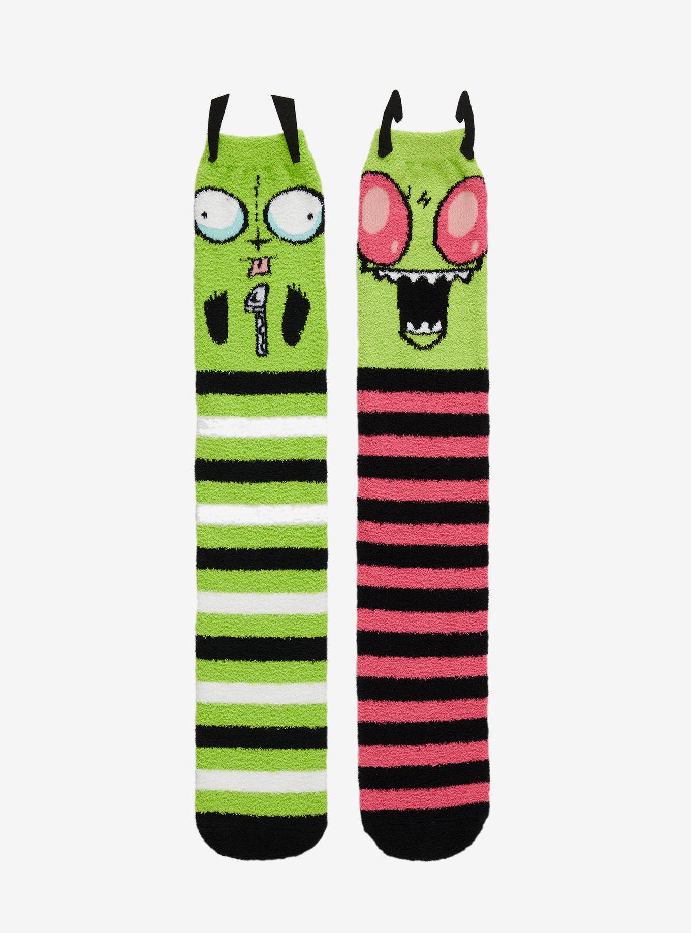 Invader Zim GIR & Zim Mismatch Knee-High Cozy Socks, , hi-res
