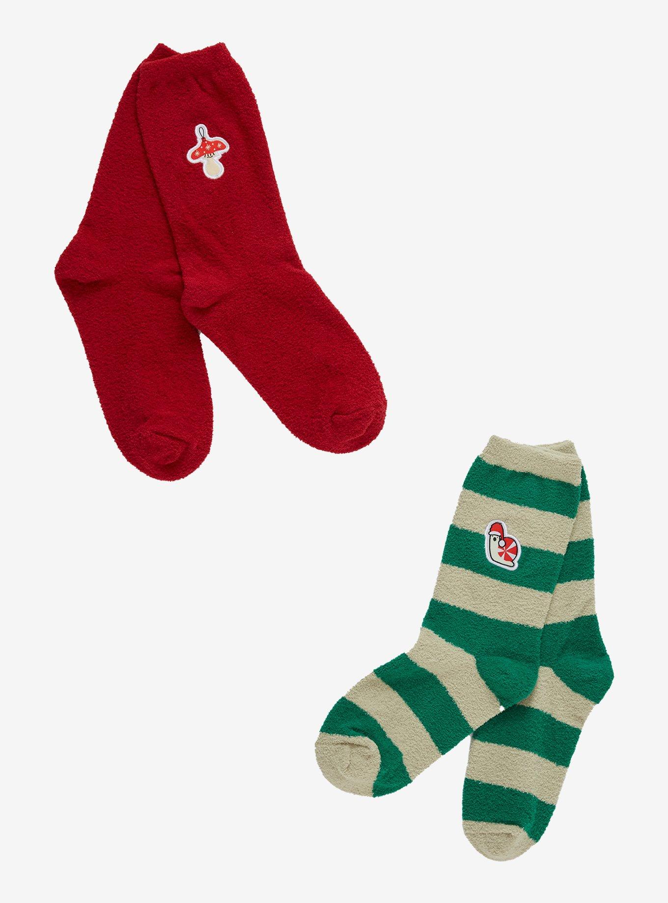 Holiday Mushroom Snail Cozy Socks 2 Pair, , hi-res