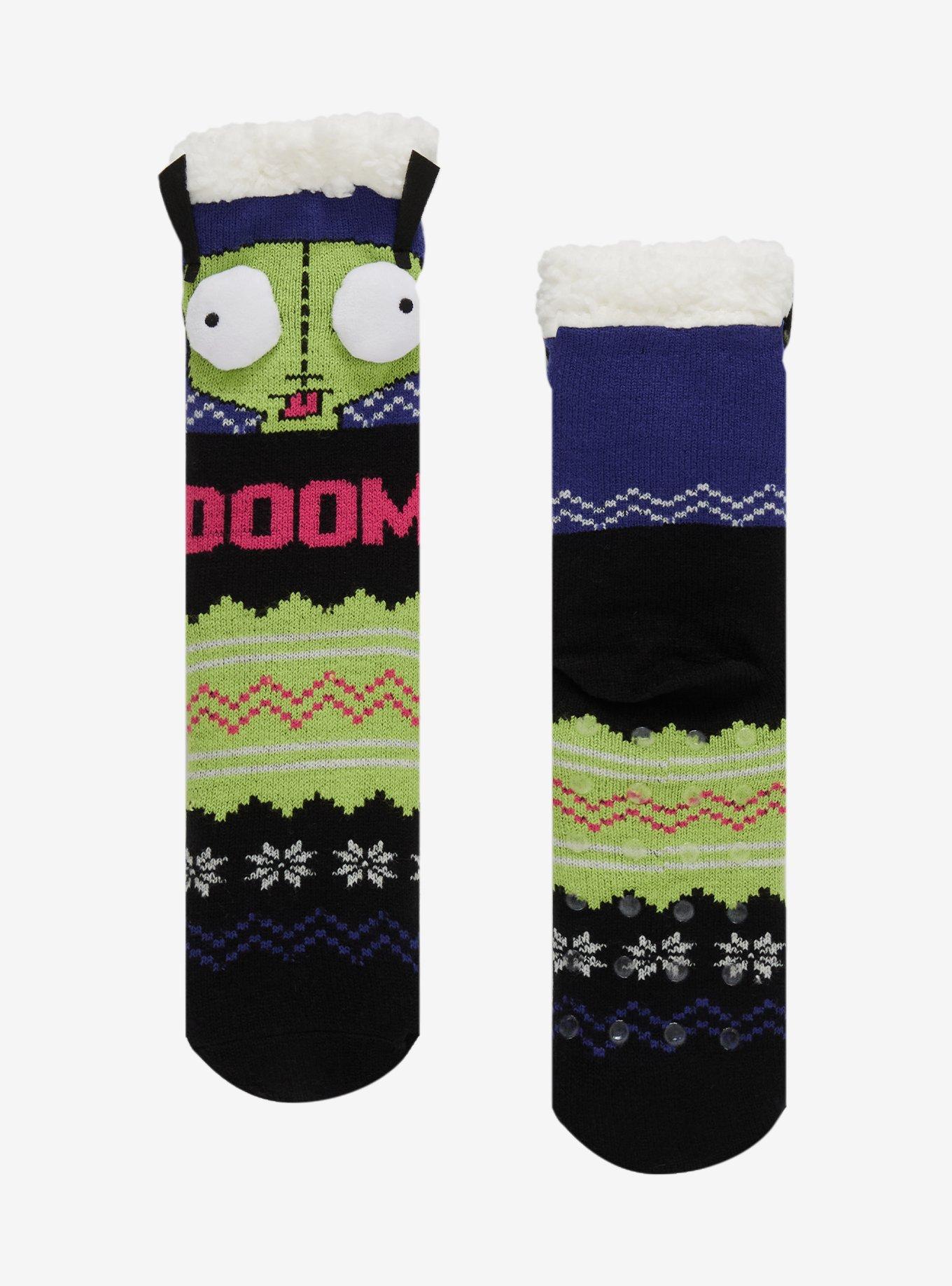 Invader Zim GIR Doom 3D Cozy Slipper Socks, , hi-res