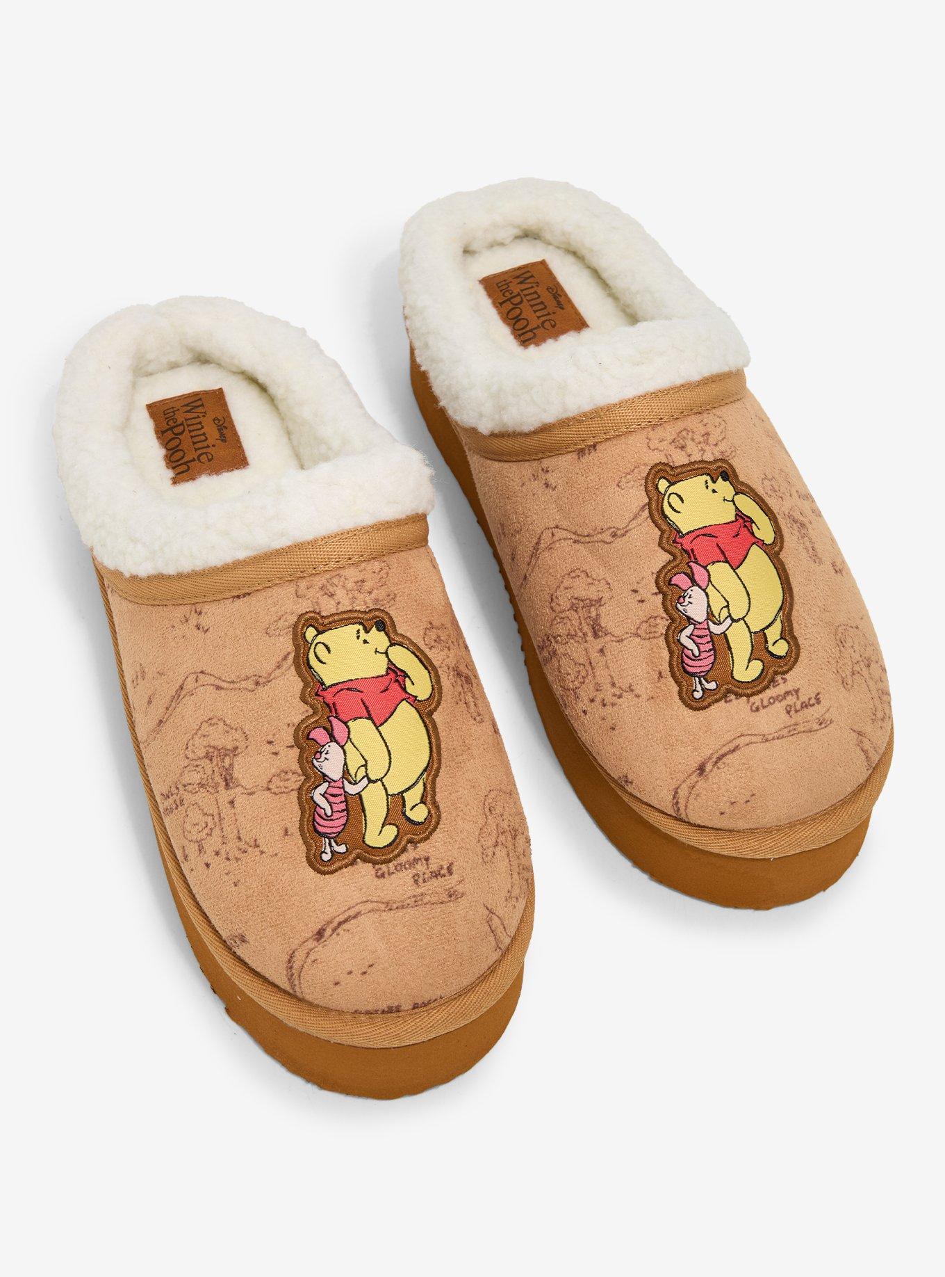 Disney Winnie The Pooh Duo Map Sherpa Platform Slippers