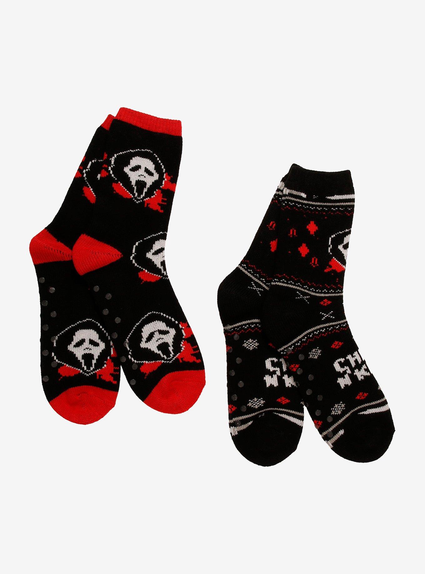Ghost Face Drip Chillin' Cozy Slipper Socks, , hi-res