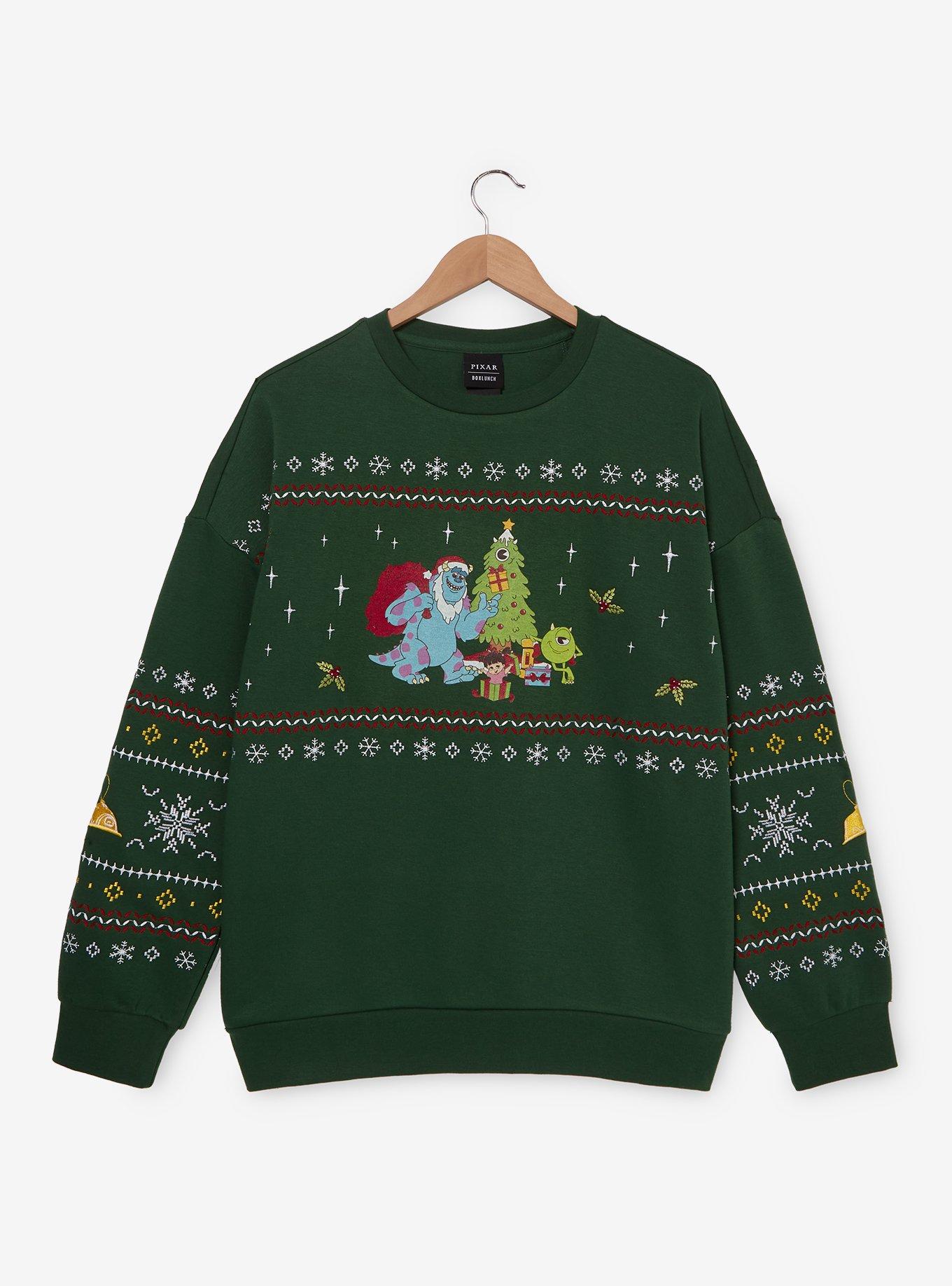 Disney Pixar Monsters, Inc. Sulley, Mike, & Boo Holiday Crewneck - BoxLunch Exclusive, , hi-res
