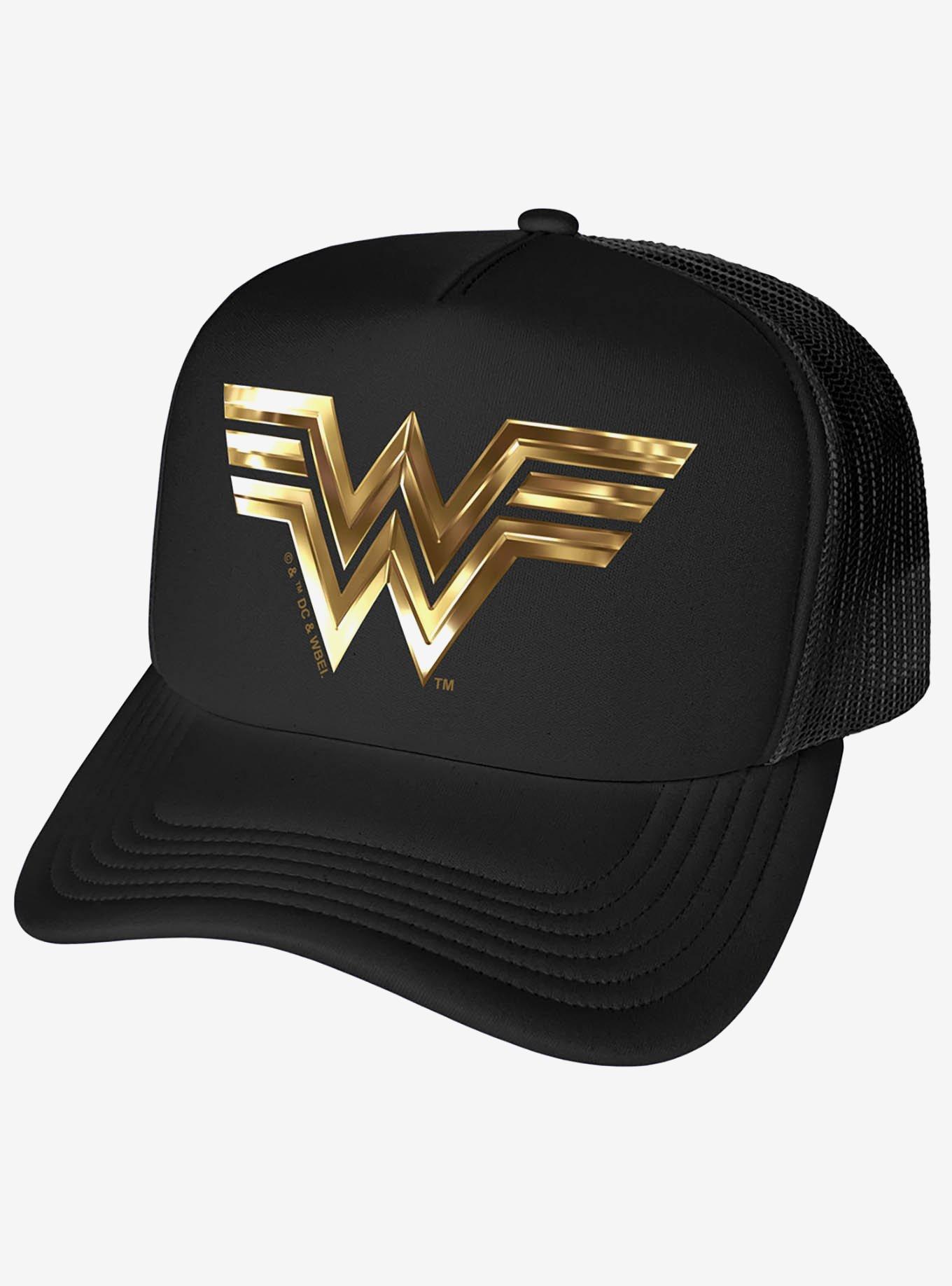 Wonder Woman Golden Logo Foam Trucker Hat, , hi-res