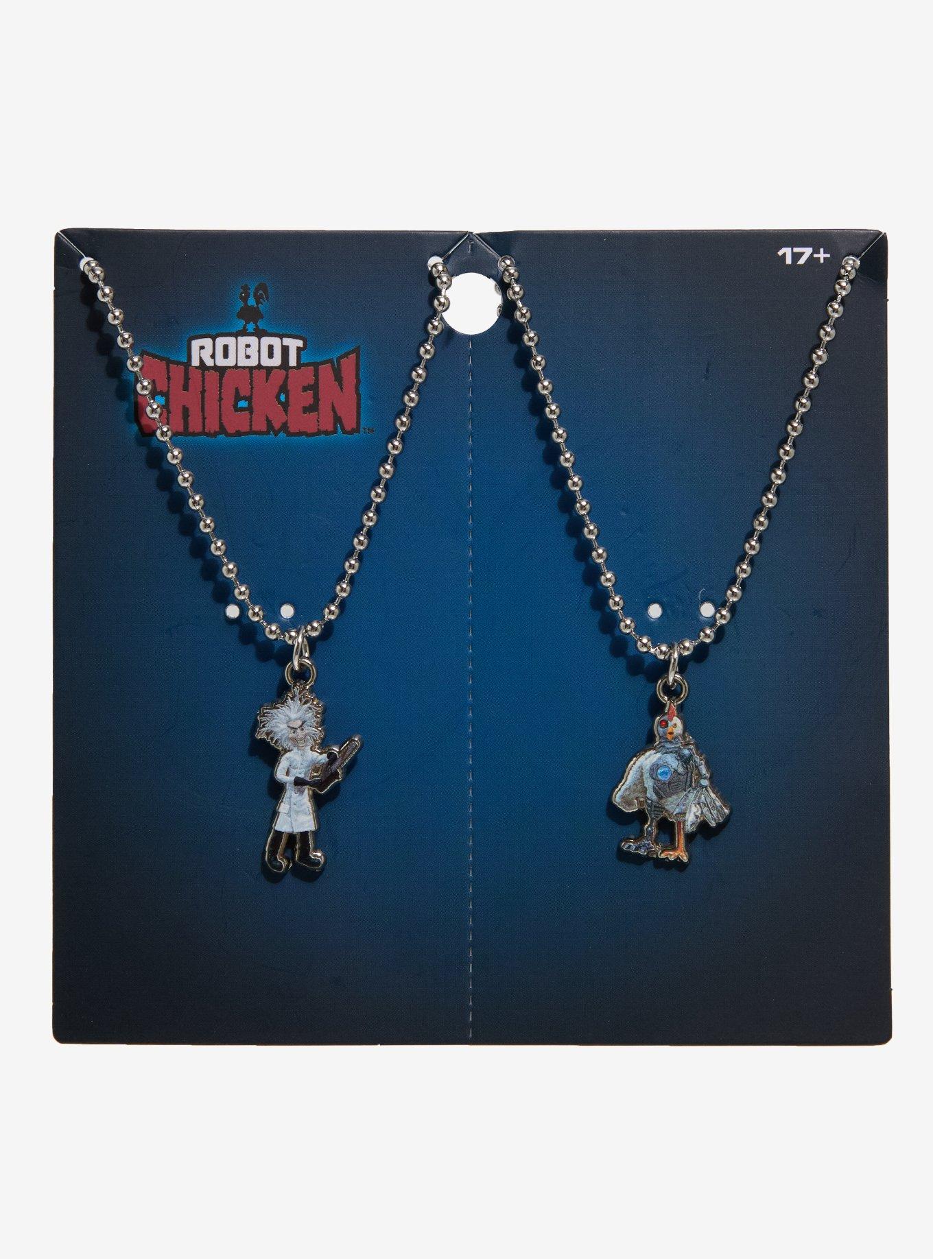 Robot Chicken Mad Scientist & Robot Chicken Best Friend Necklace