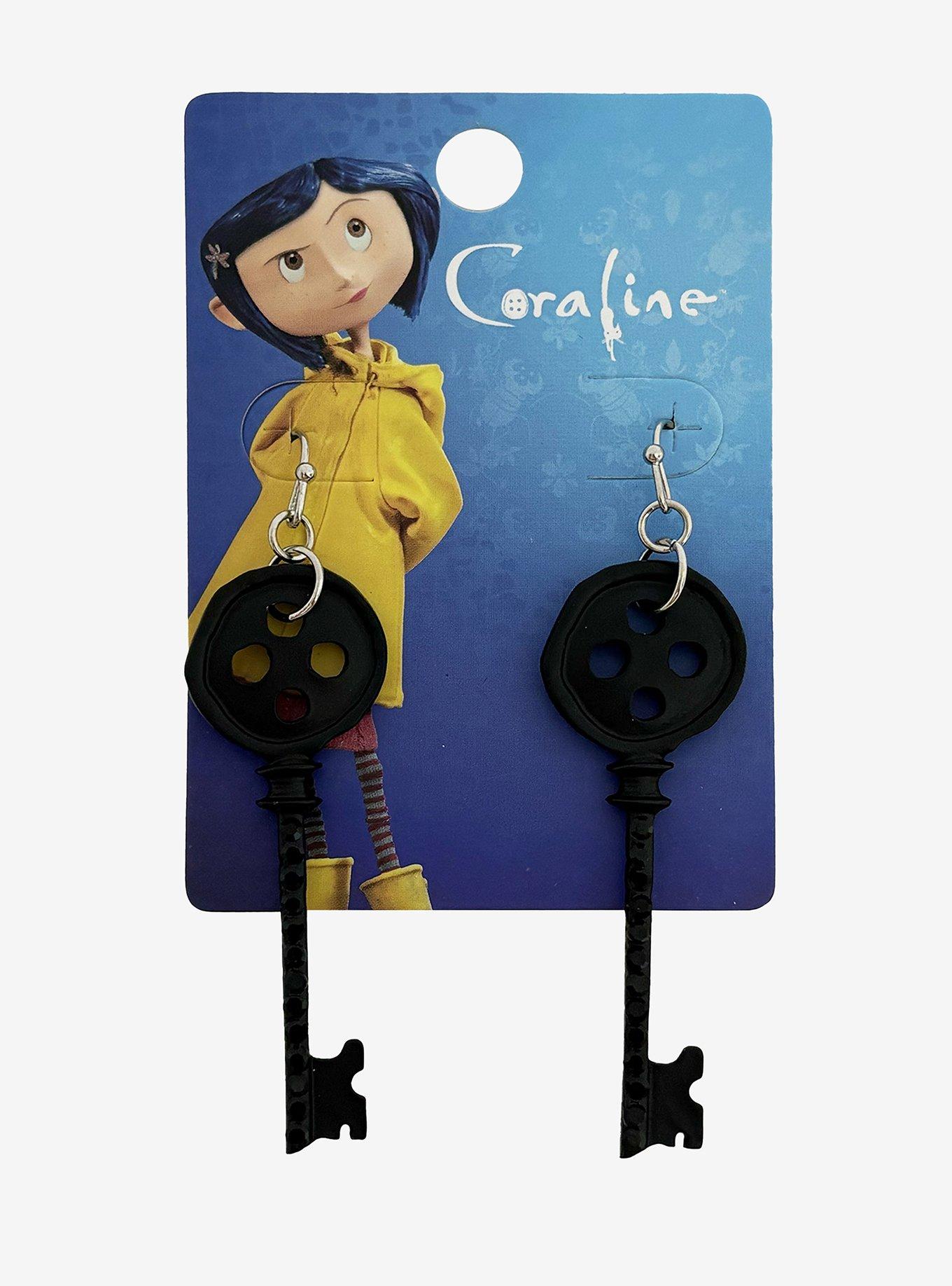 Coraline Button Key Drop Earrings, , hi-res
