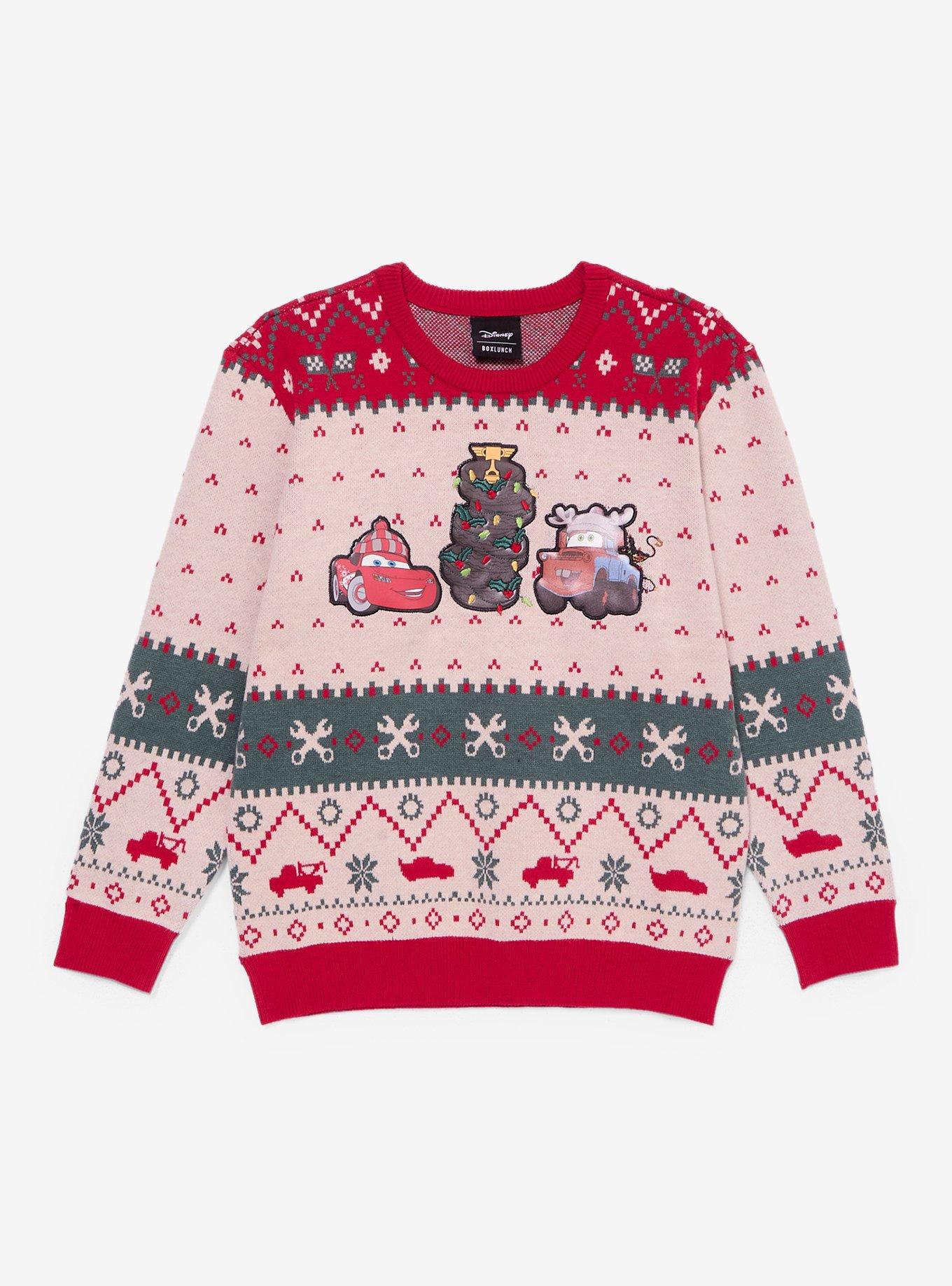Disney Pixar Cars Lightning McQueen & Mater Holiday Youth Sweater - BoxLunch Exclusive, , hi-res