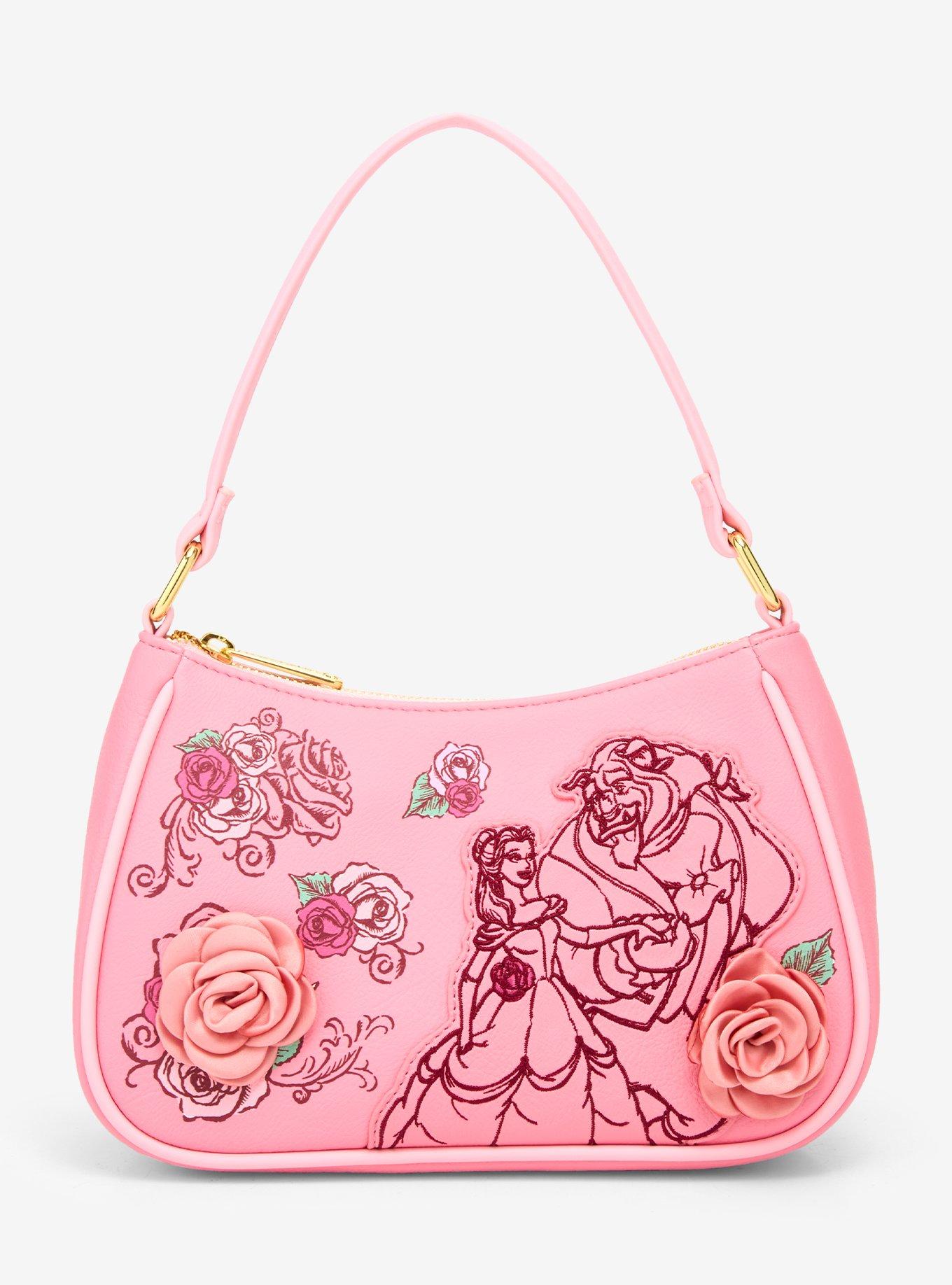Loungefly Disney Beauty and the Beast Pink Roses Crossbody Bag — BoxLunch Exclusive, , hi-res