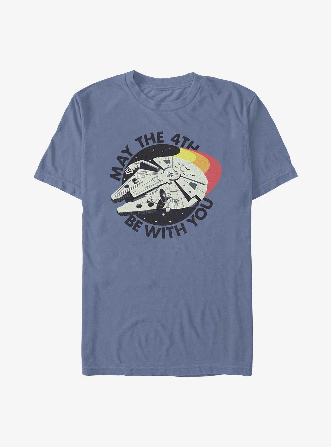 Star Wars Retro May Falcon Garment Dye T-Shirt, BLUEJEAN, hi-res