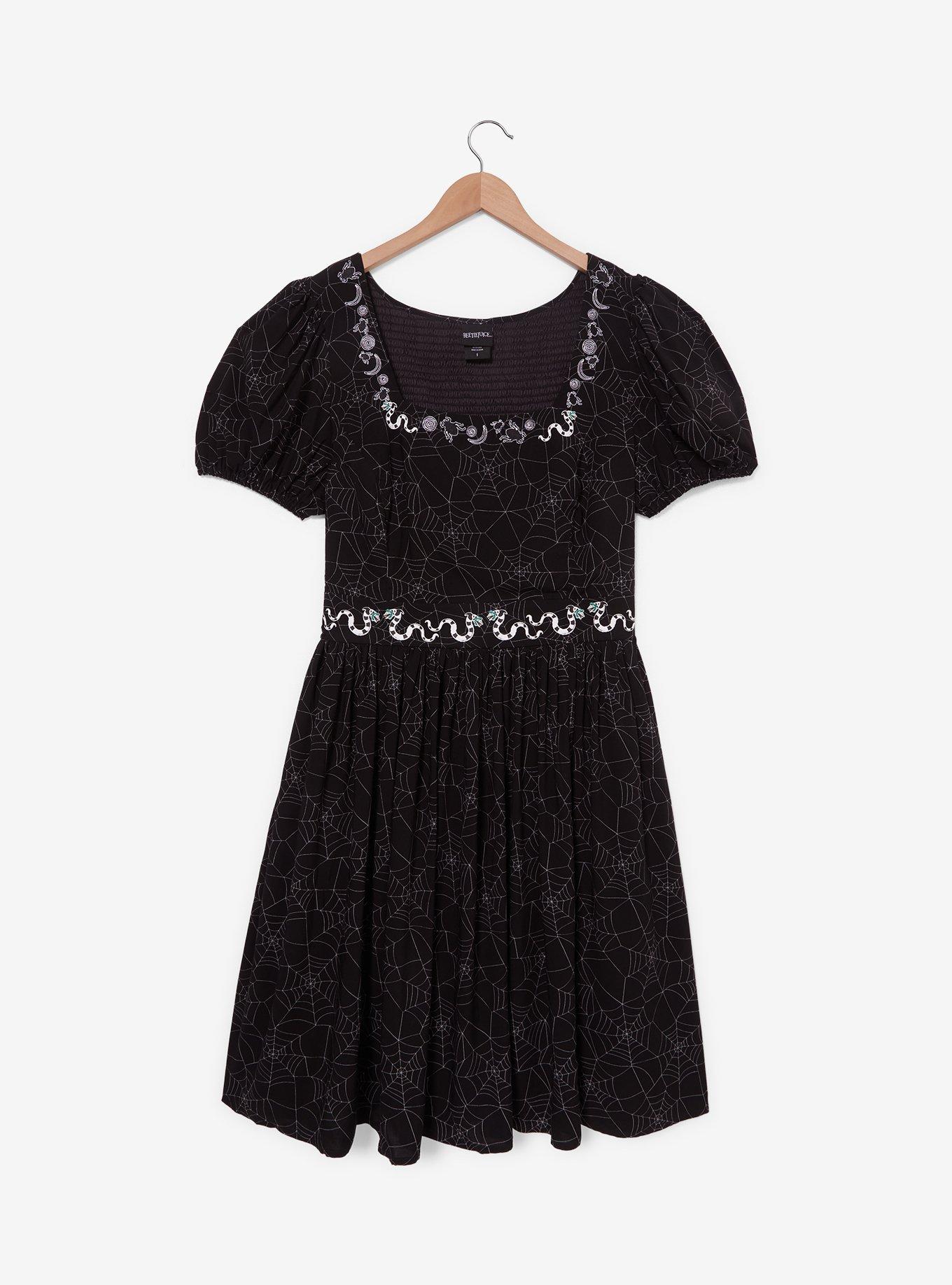 Beetlejuice Spiderwebs & Sandworms Smock Dress Plus Size, , hi-res