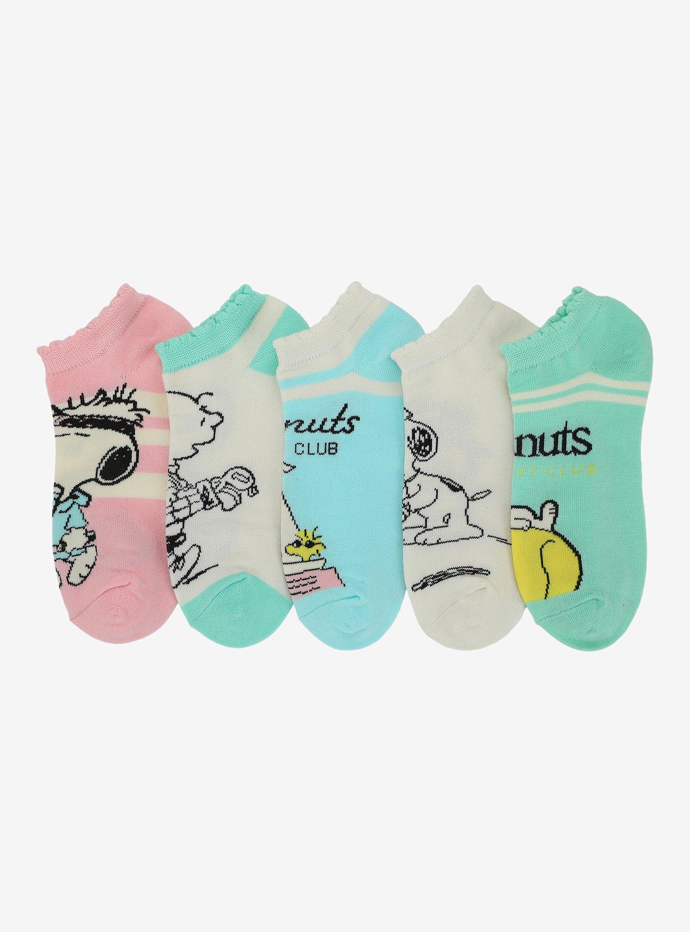 Peanuts Sports No-Show Socks 5 Pair, , hi-res