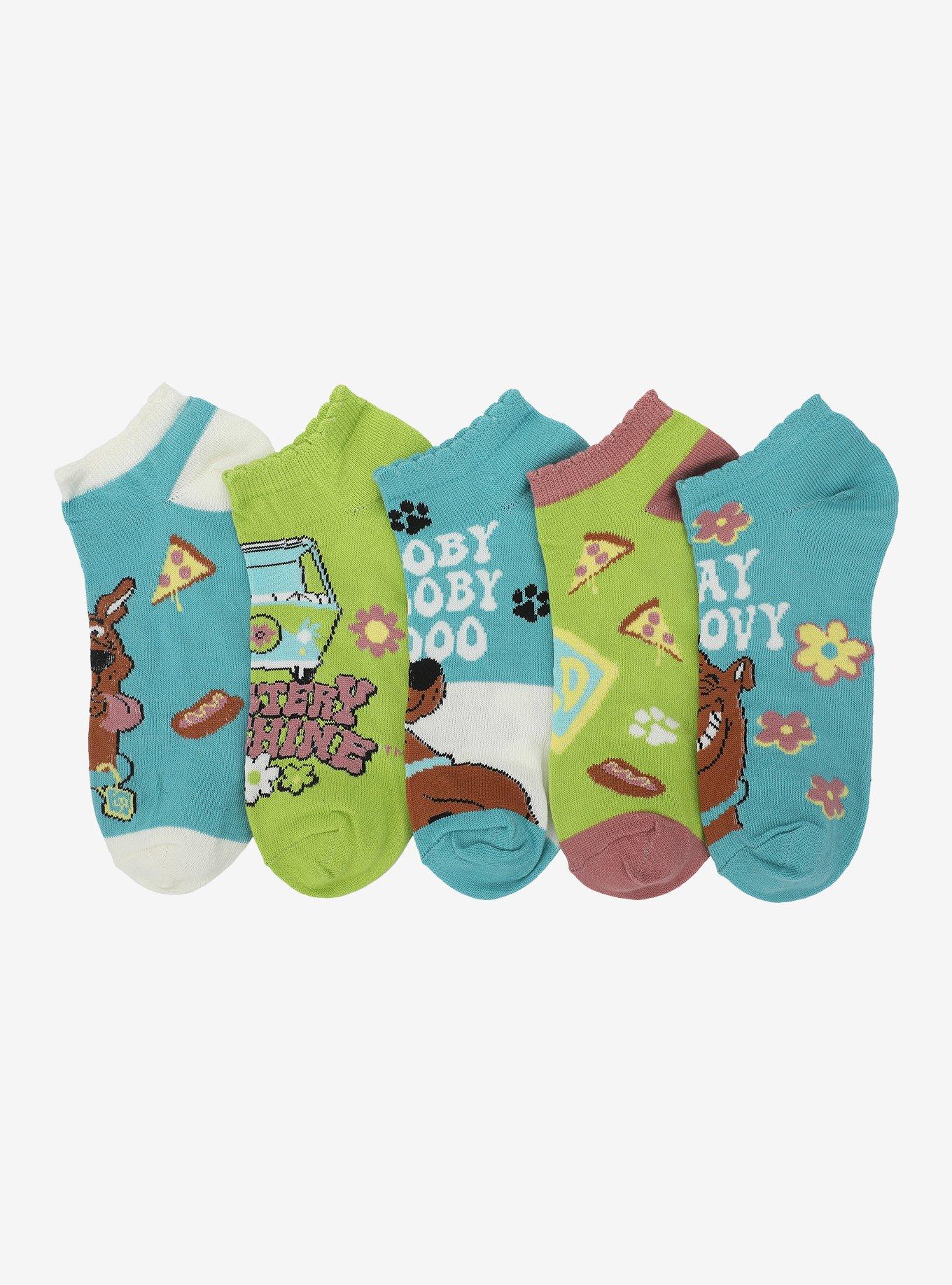 Scooby-Doo! Groovy Snacks No-Show Socks 5 Pair, , hi-res