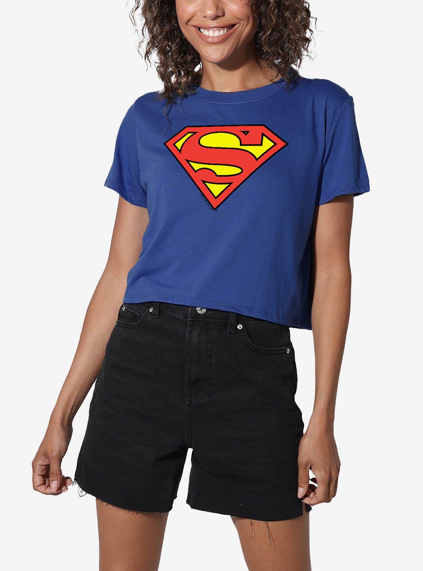 DC Comics Superman Classic Logo Girls Crop Top T-Shirt, , hi-res