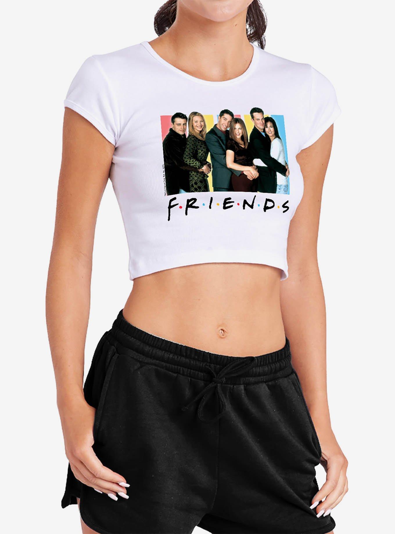 Friends Cast Logo Cap Sleeve Baby Rib Girls Crop Top, , hi-res