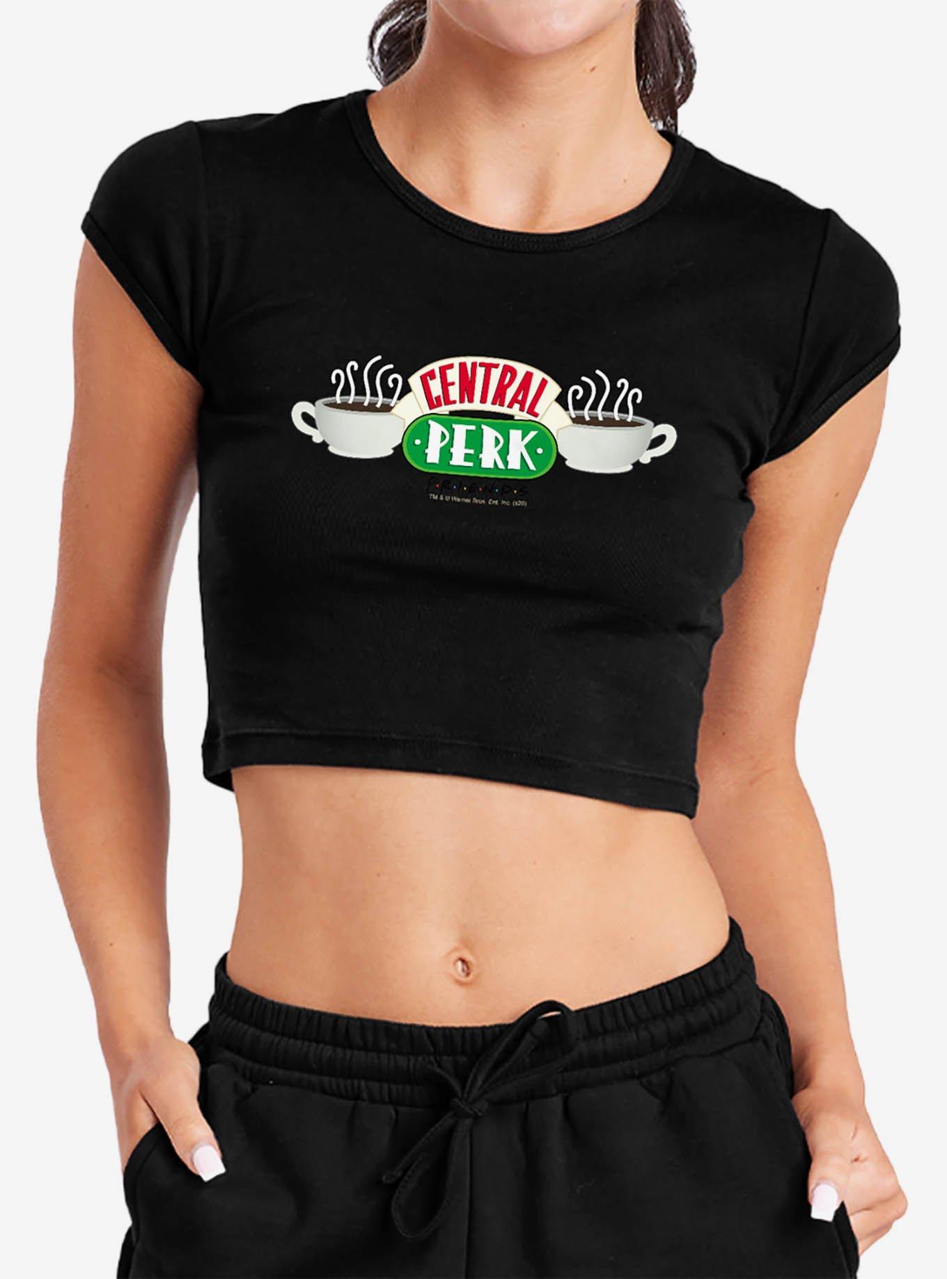 Friends "Central Perk" Logo Cap Sleeve Baby Rib Girls Crop Top, , hi-res