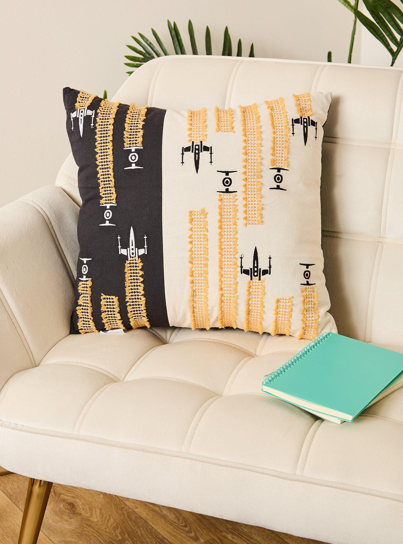 Star Wars X-Wing & TIE Fighter Battle Embroidered Pillow - BoxLunch Exclusive, , hi-res