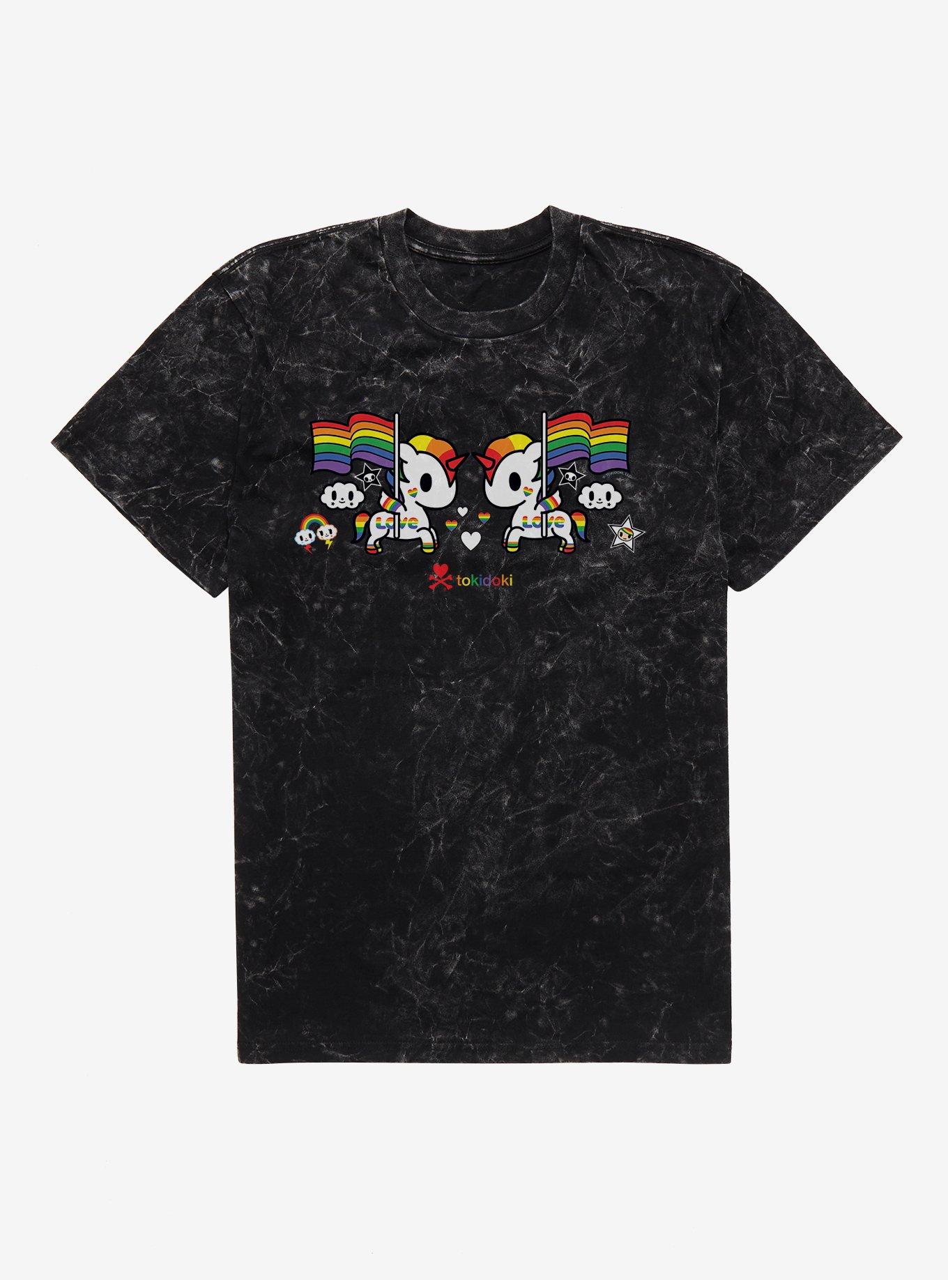 Tokidoki Unicorno Pride Icons Mineral Wash T-Shirt, BLACK MINERAL WASH, hi-res