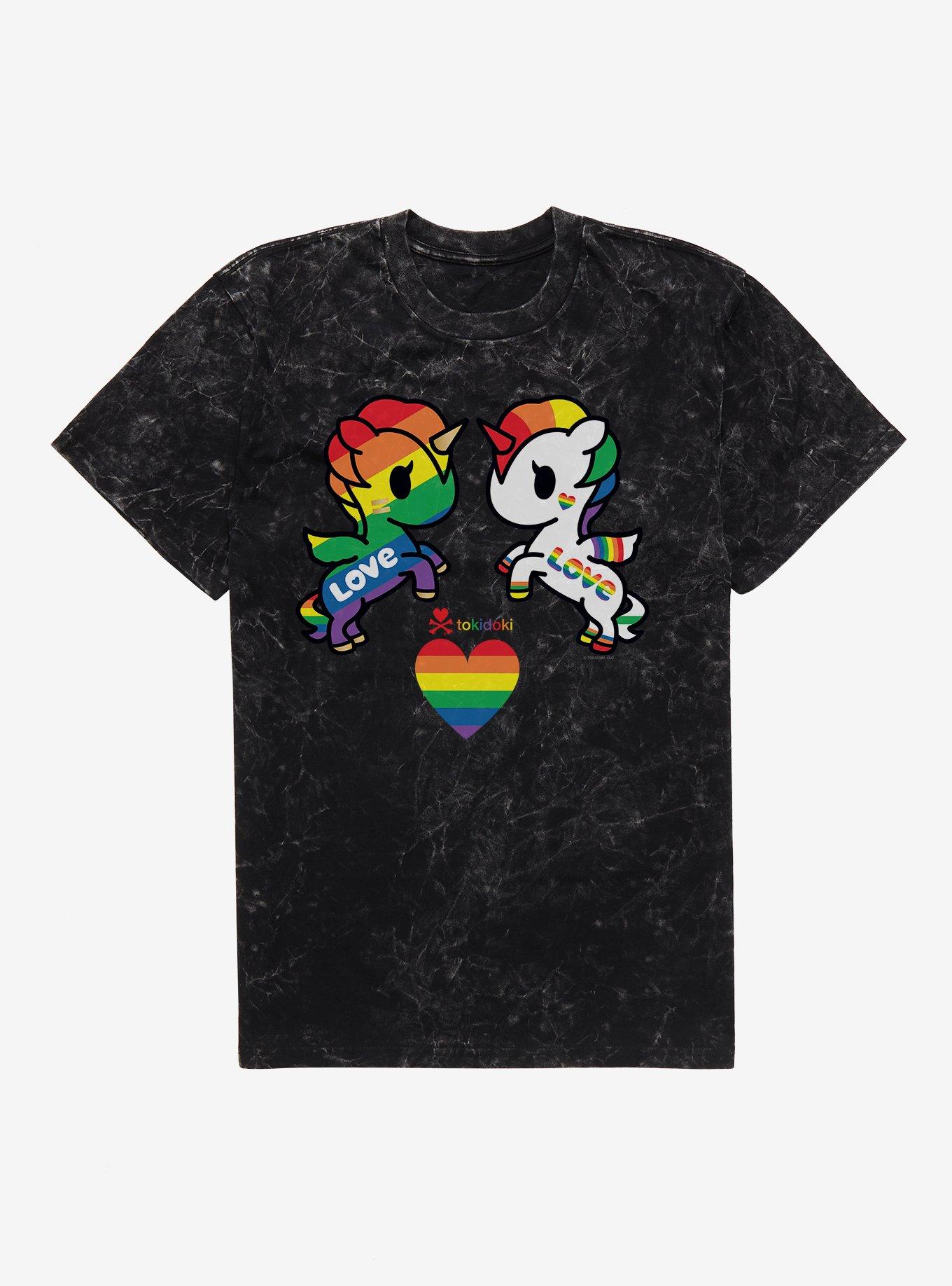Tokidoki Unicorno Pride Love Mineral Wash T-Shirt, BLACK MINERAL WASH, hi-res