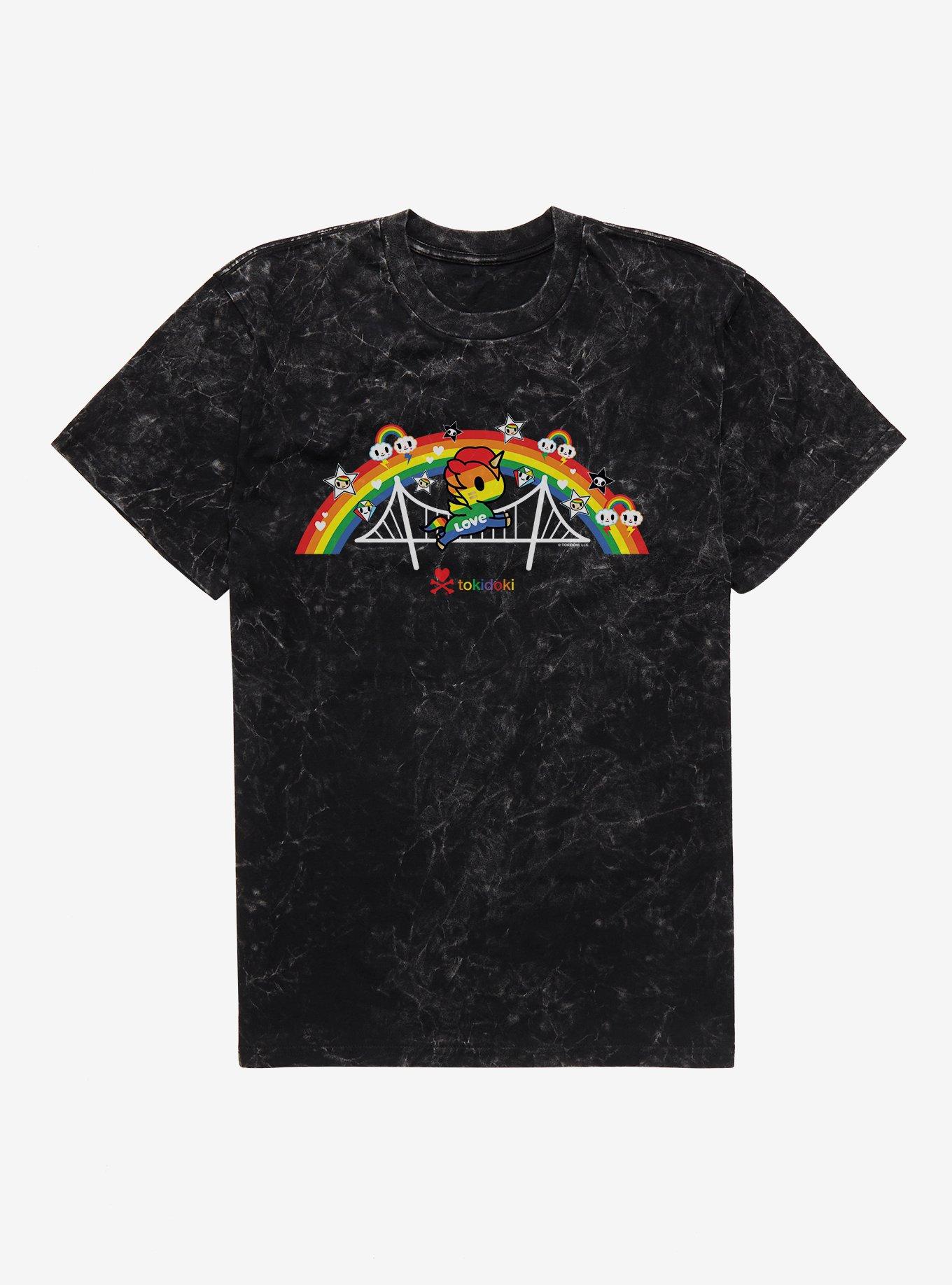 Tokidoki Unicorno Pride Bridge Mineral Wash T-Shirt, BLACK MINERAL WASH, hi-res