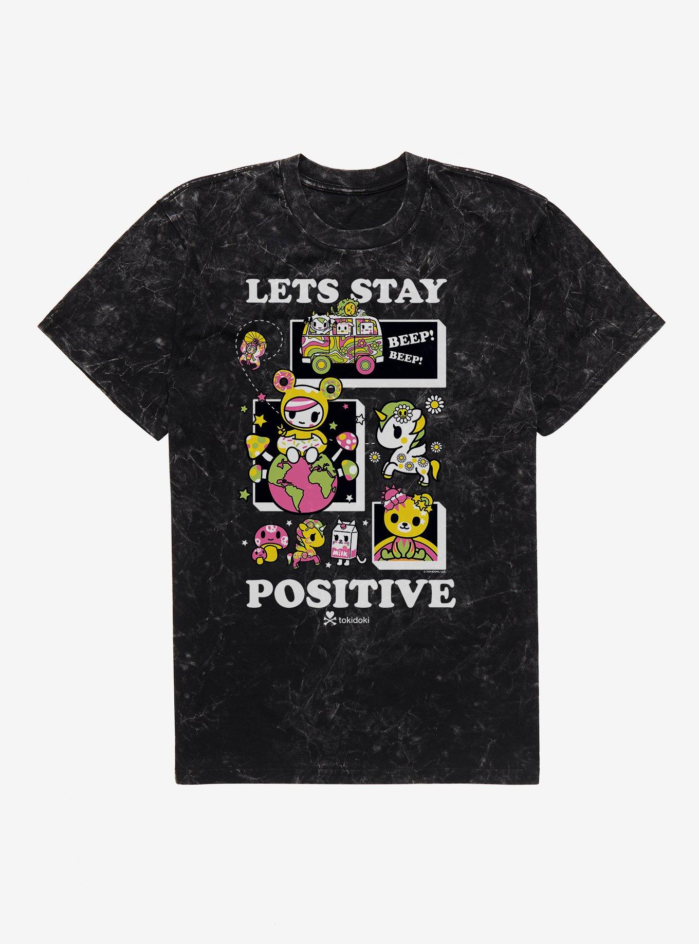 Tokidoki Lets Stay Positive Mineral Wash T-Shirt, , hi-res