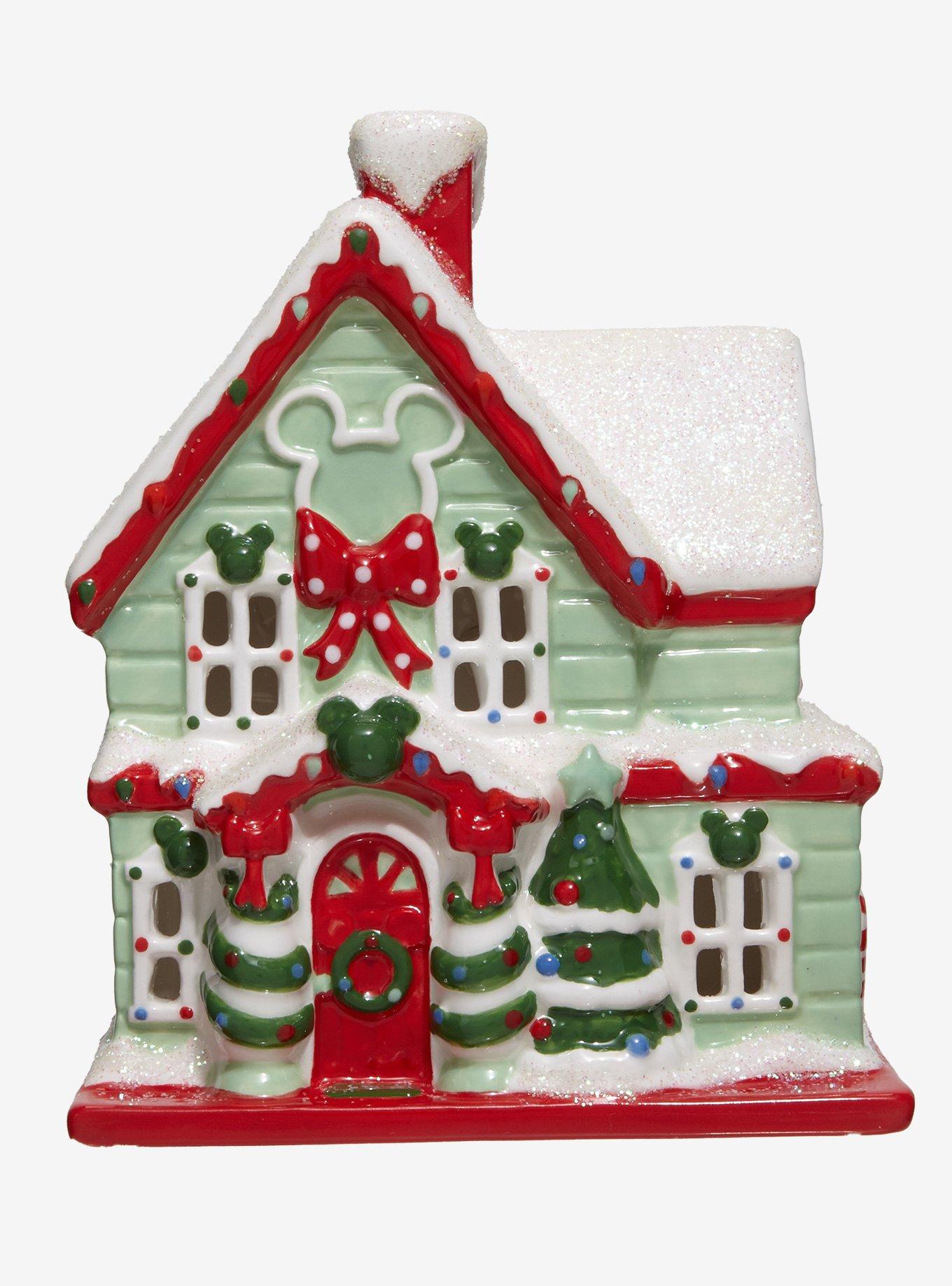 Disney Mickey Mouse Holiday House Glitter Figural Tea Light Holder — BoxLunch Exclusive, , hi-res