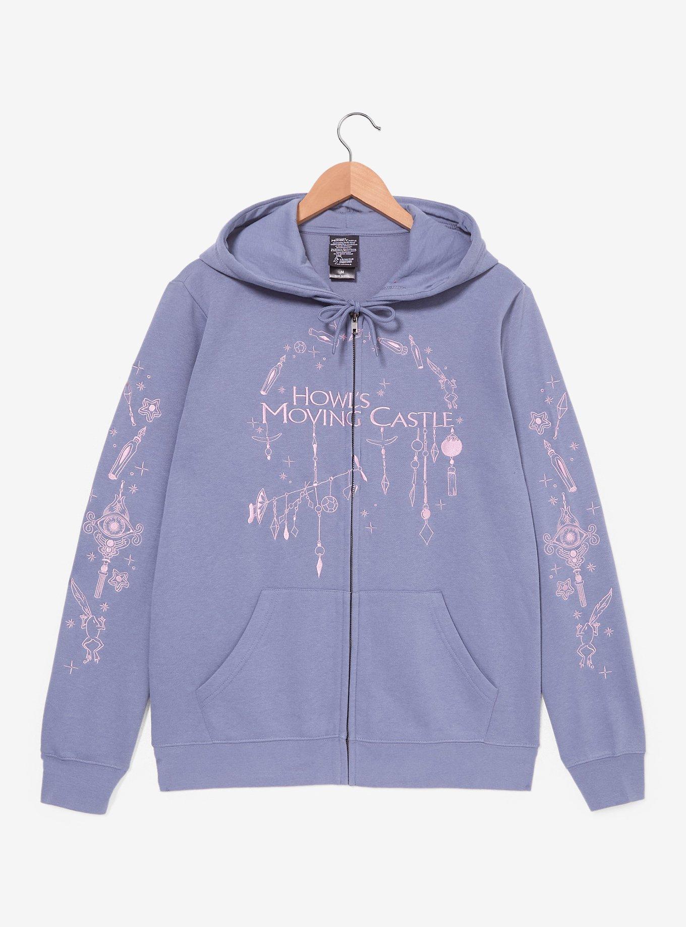 Studio Ghibli® Howl's Moving Castle Embroidered Tonal Icons Zippered Hoodie - BoxLunch Exclusive, , hi-res