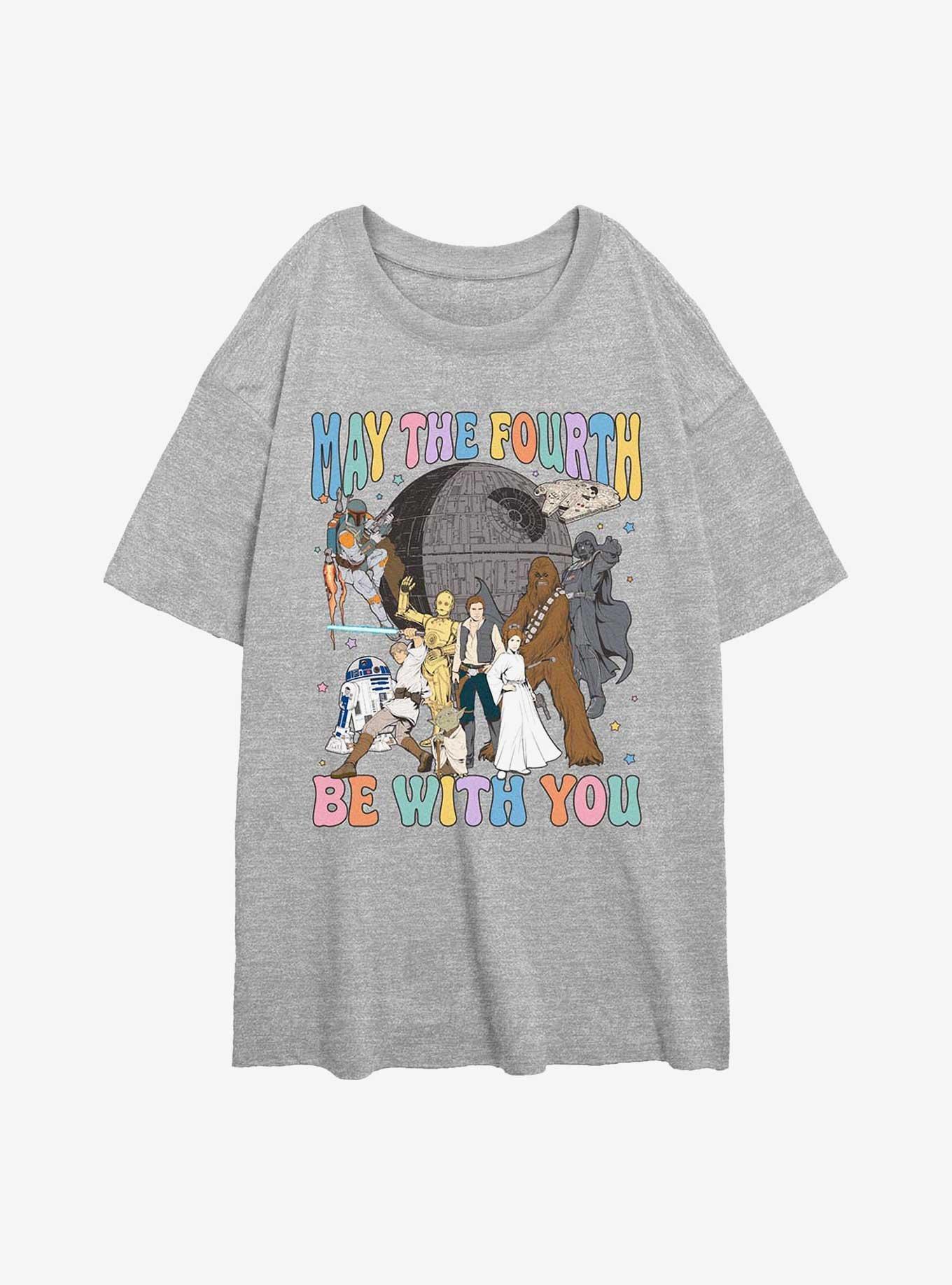 Star Wars May The Fourth Group Shot Girls Oversized T-Shirt, , hi-res