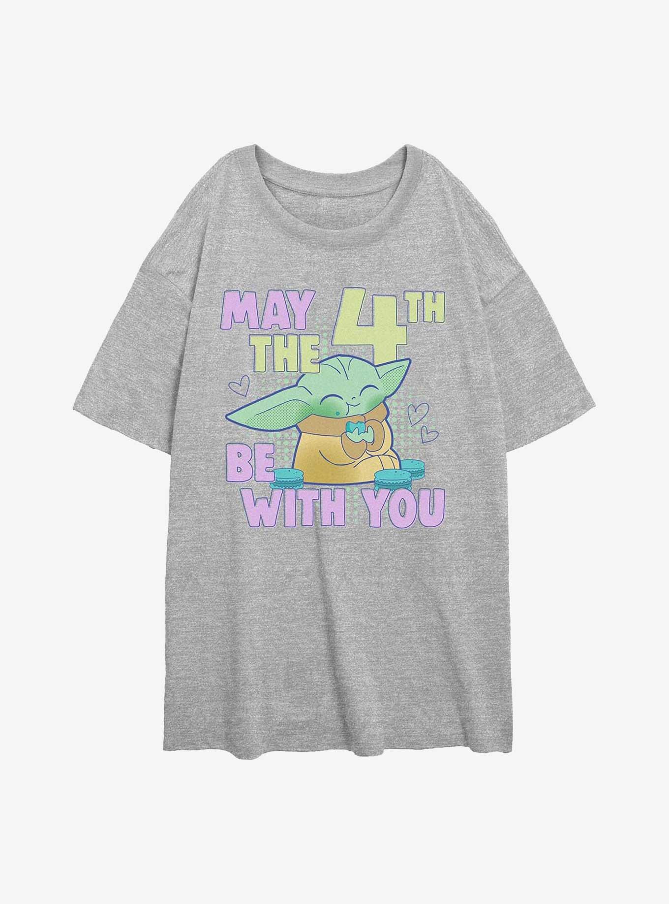 Star Wars The Mandalorian May The Grogu Girls Oversized T-Shirt, ATH HTR, hi-res