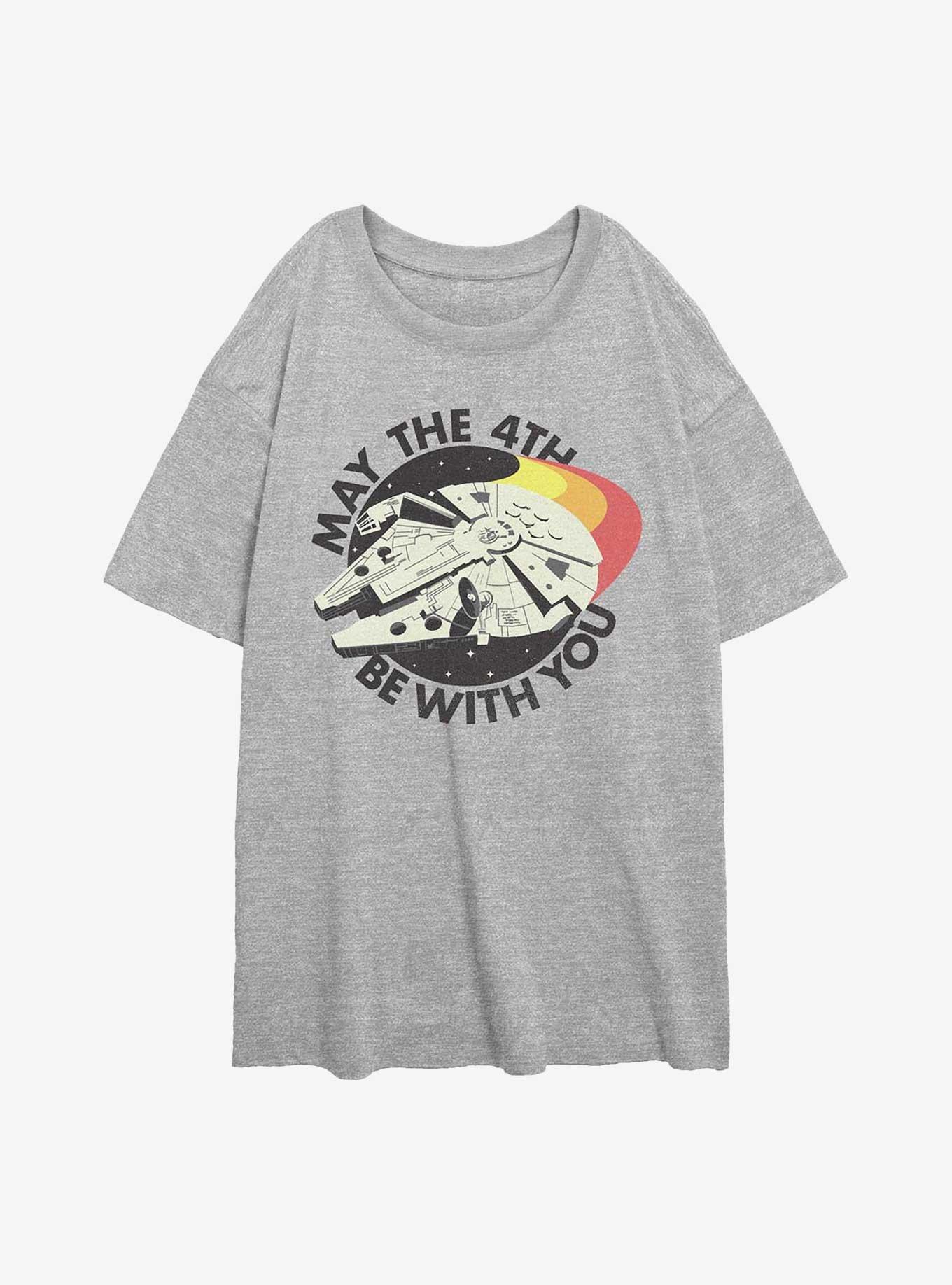 Star Wars Retro May Falcon Girls Oversized T-Shirt, ATH HTR, hi-res