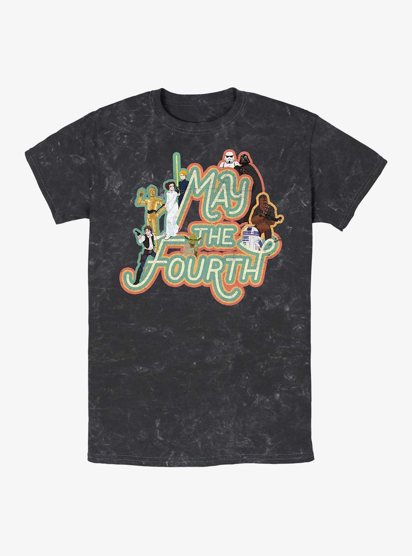 Star Wars May The Fourth Mineral Wash T-Shirt, BLACK, hi-res