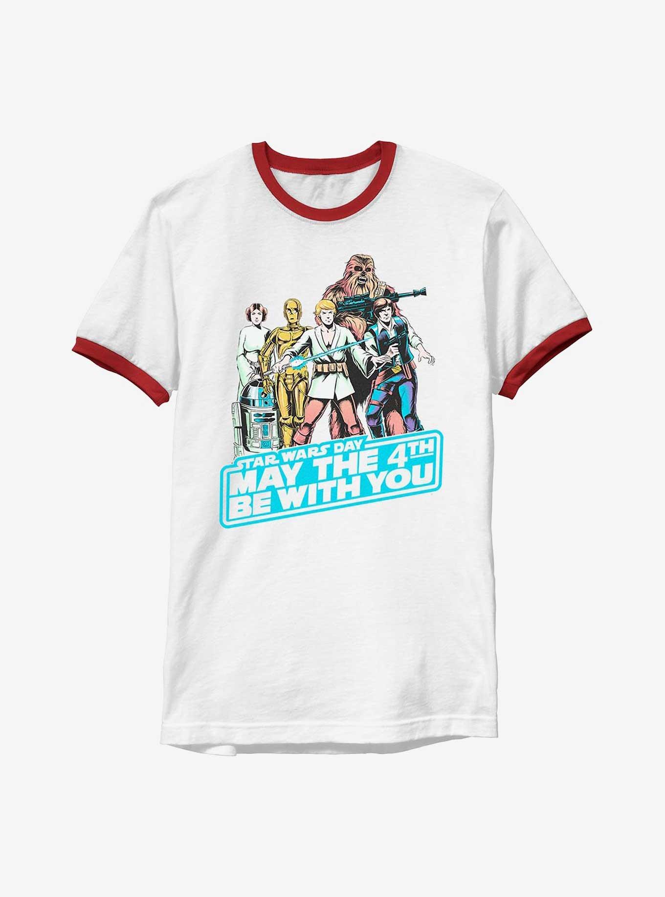 Star Wars May Fourth Group Ringer T-Shirt, WHTRED, hi-res
