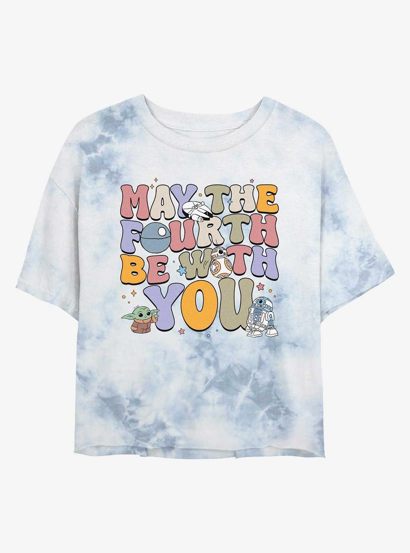 Star Wars The Mandalorian May The Fourth Girls Tie-Dye Crop T-Shirt, , hi-res