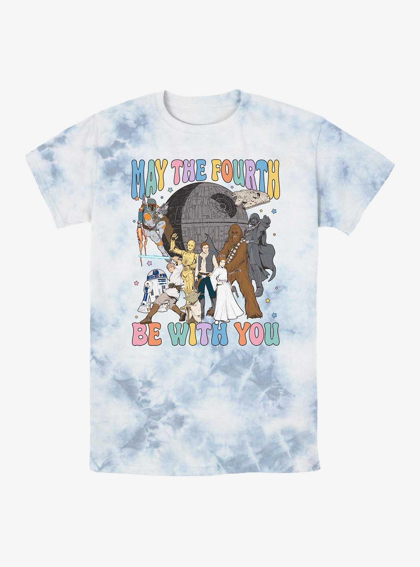 Star Wars May The Fourth Group Shot Tie-Dye T-Shirt, WHITEBLUE, hi-res