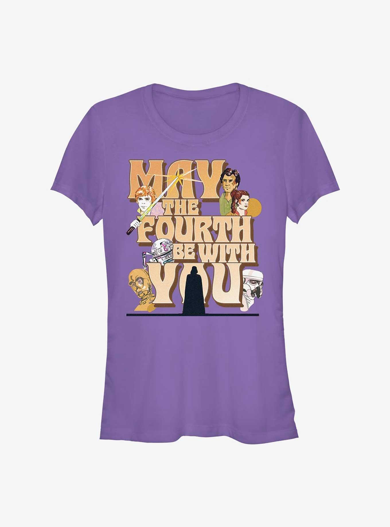 Star Wars May The Fourth Be With You Girls T-Shirt, PURPLE, hi-res