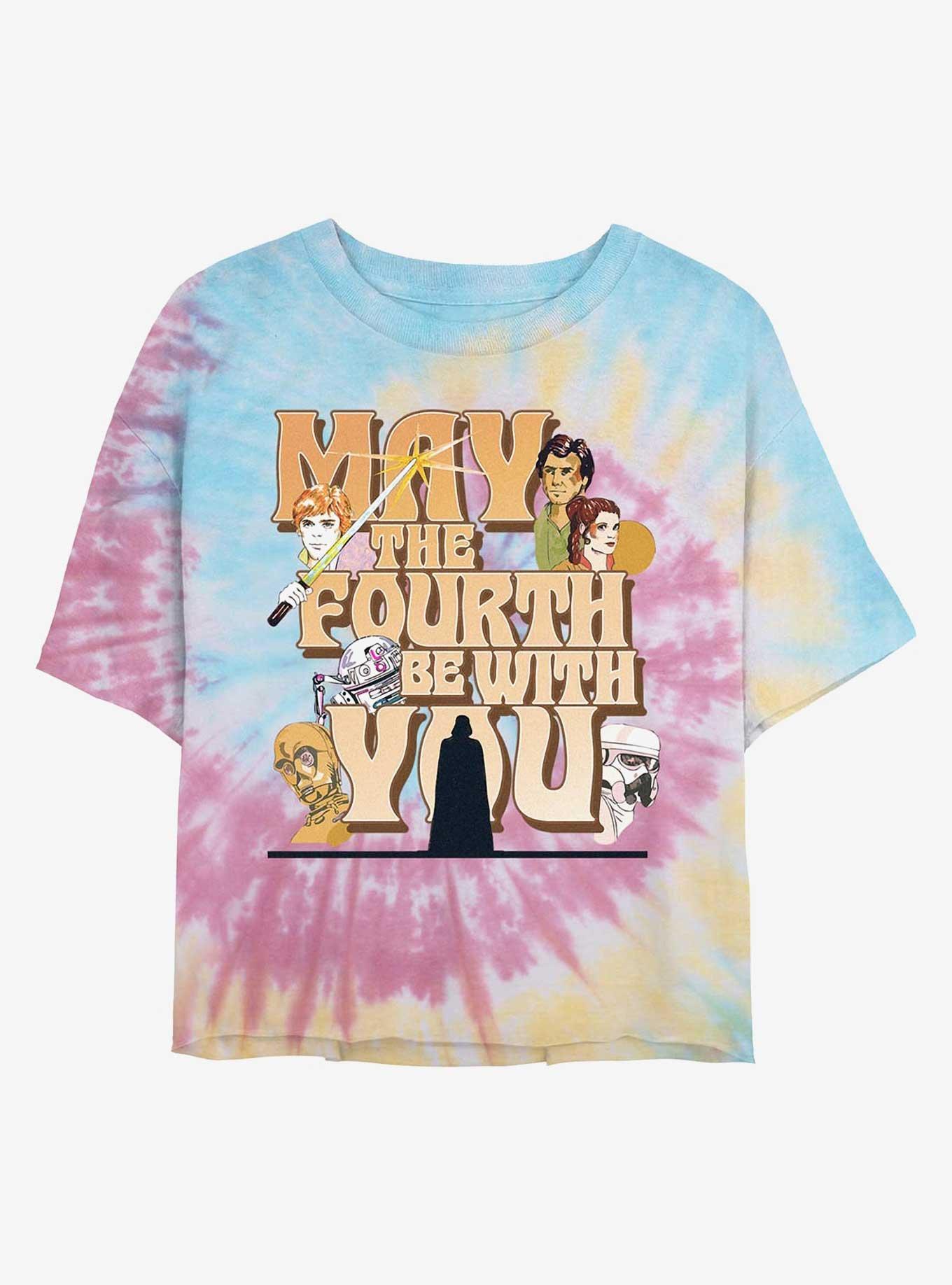 Star Wars May The Fourth Be With You Girls Tie-Dye Crop T-Shirt, , hi-res