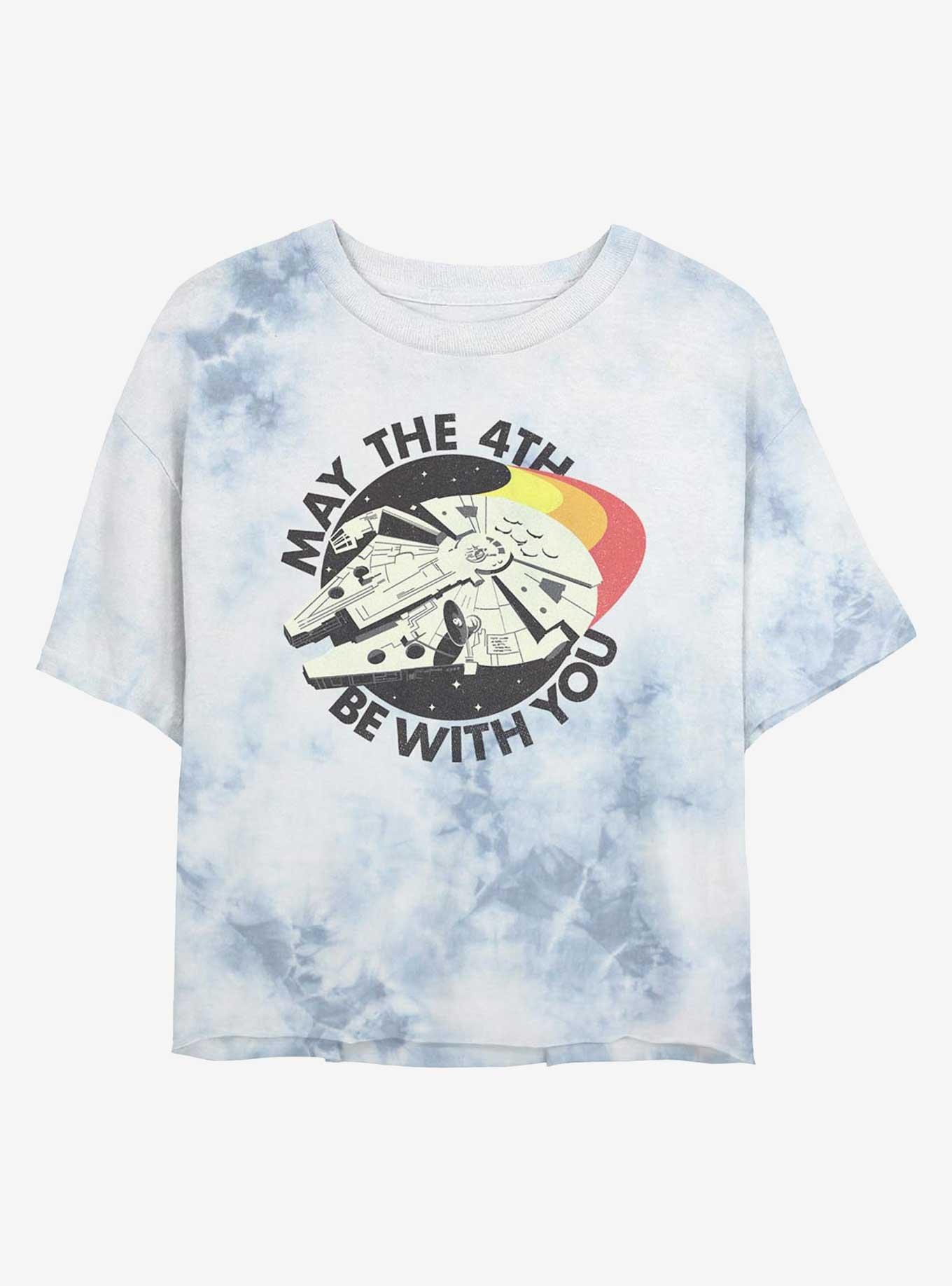 Star Wars Retro May Falcon Girls Tie-Dye Crop T-Shirt, , hi-res