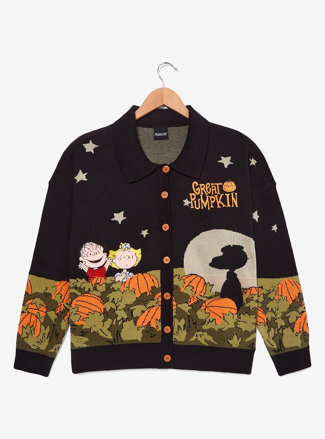 Peanuts Great Pumpkin Scenic Glow-in-the-Dark Cardigan Plus Size, , hi-res